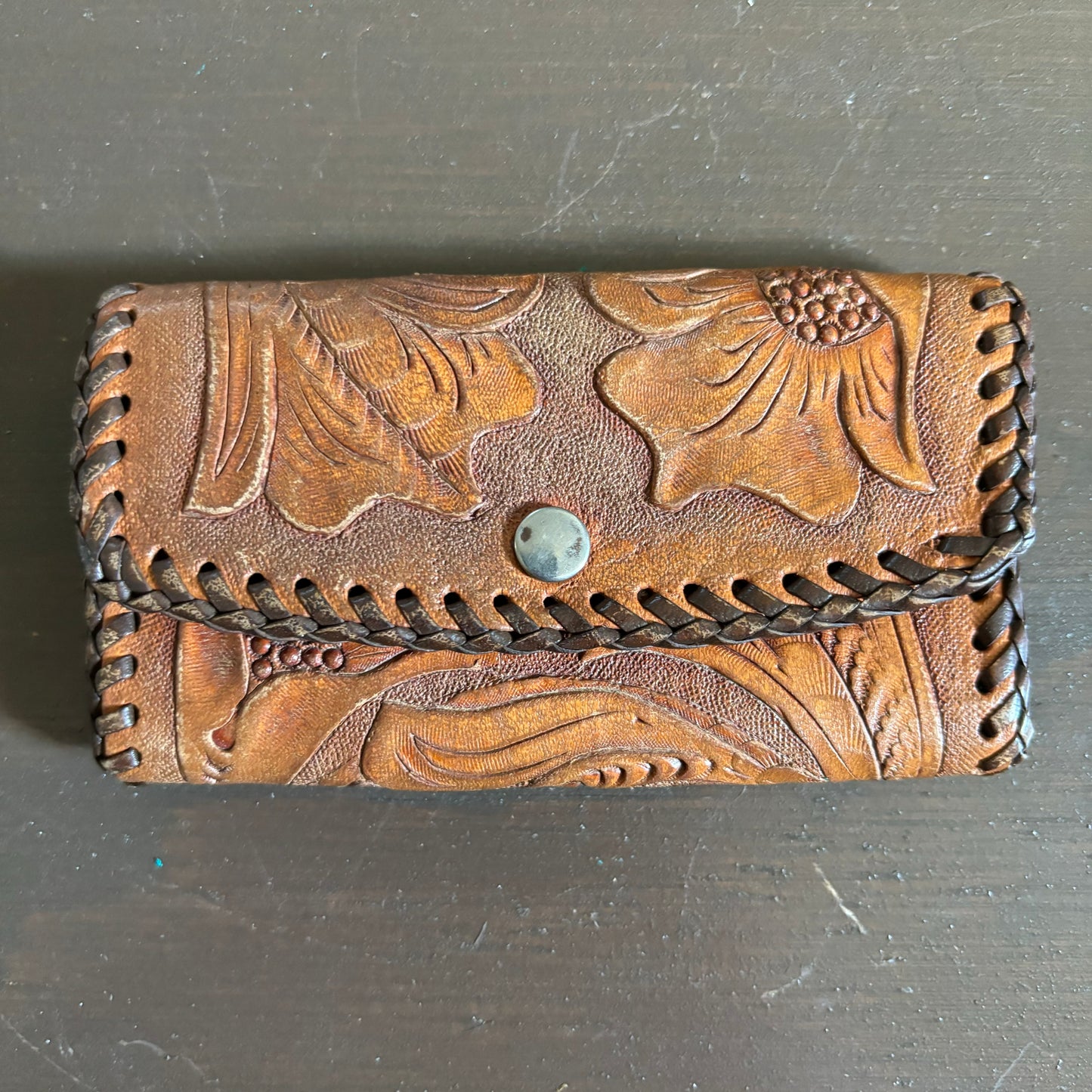 Tooled Leather Tri-Fold Key Holder