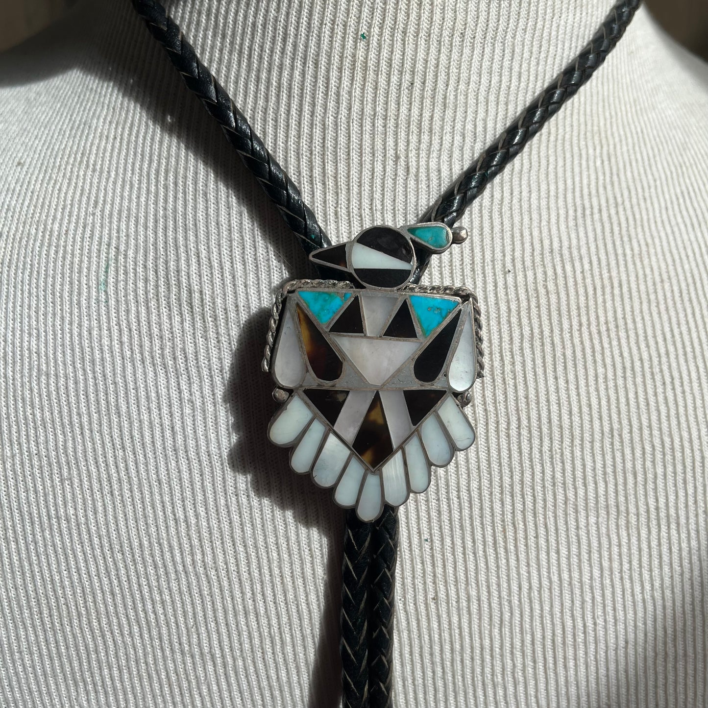 Zuni Thunderbird bolo on black tie