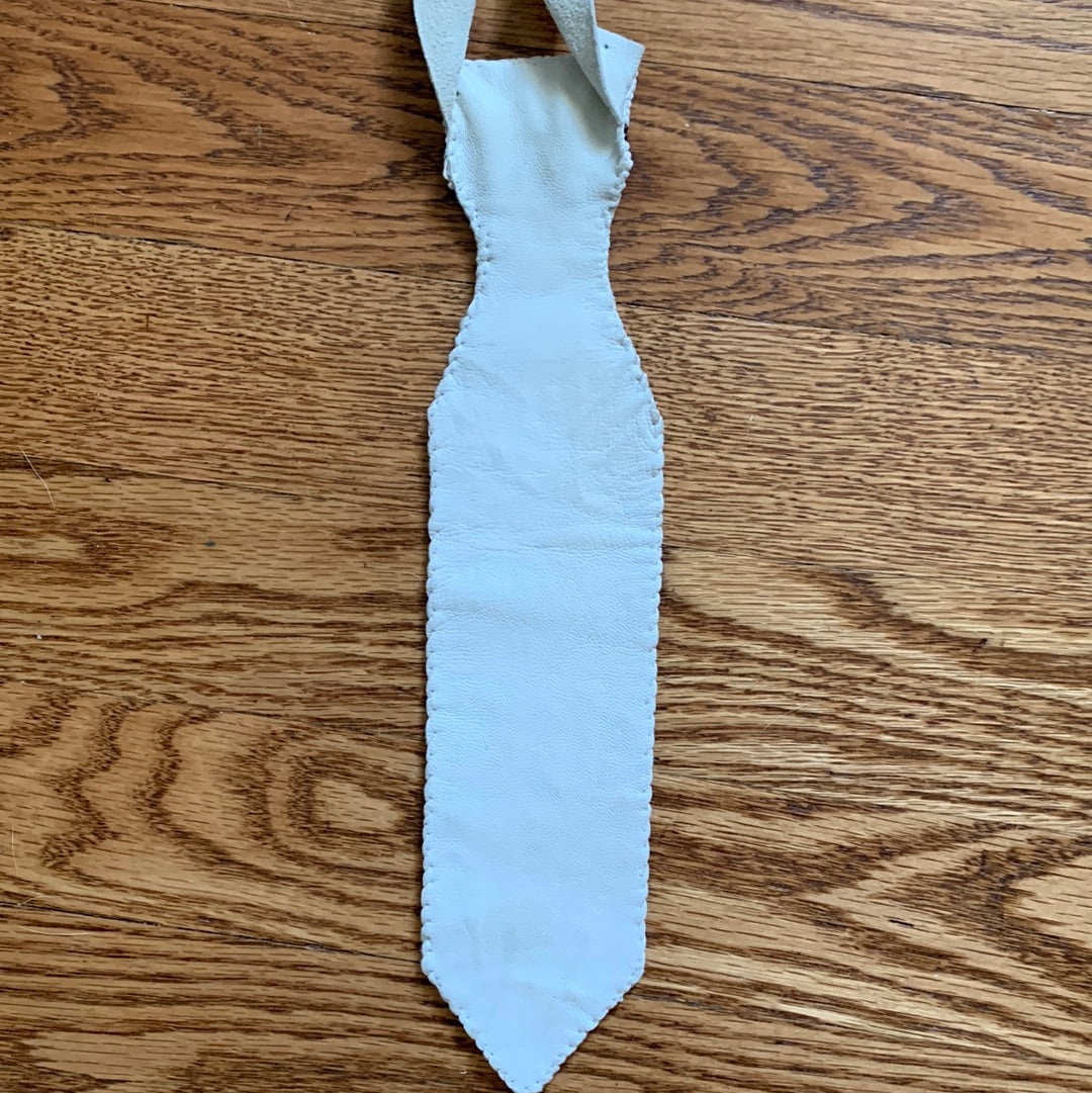Lakota white, red & turquoise beaded tie