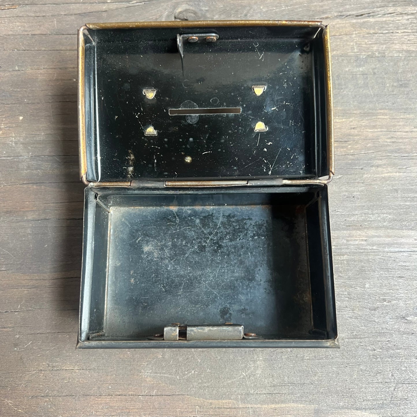 Vintage Tin English Make Bank Box