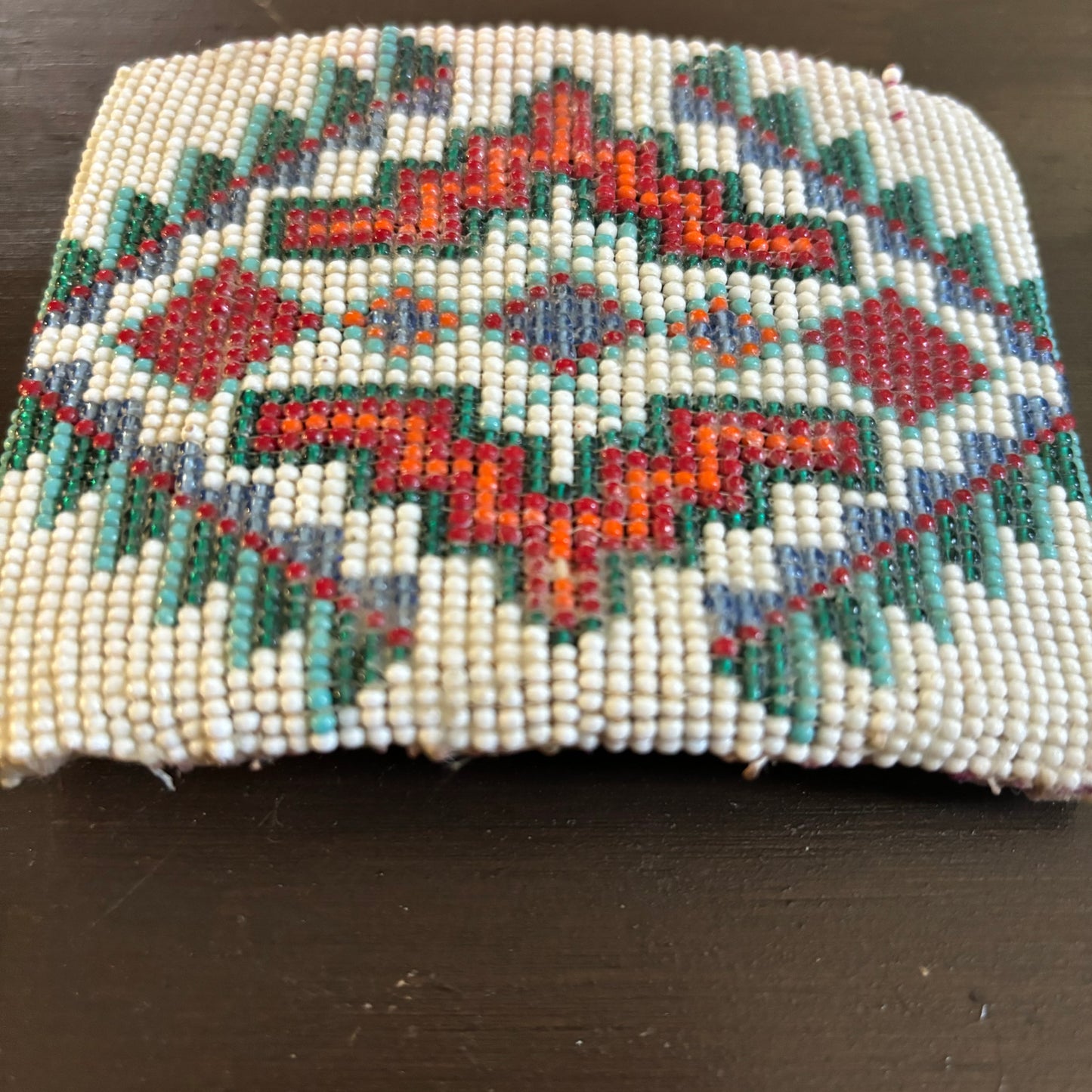 Vintage Handmade XL Seed Bead Belt Buckle