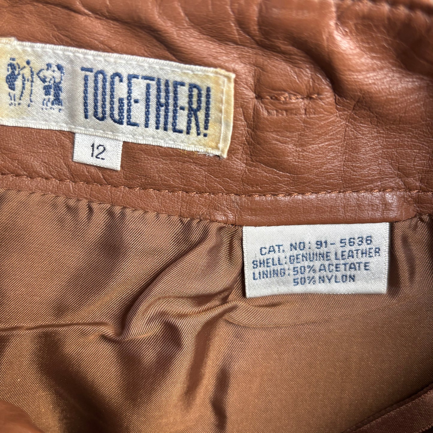 Vintage Tan Leather Skirt