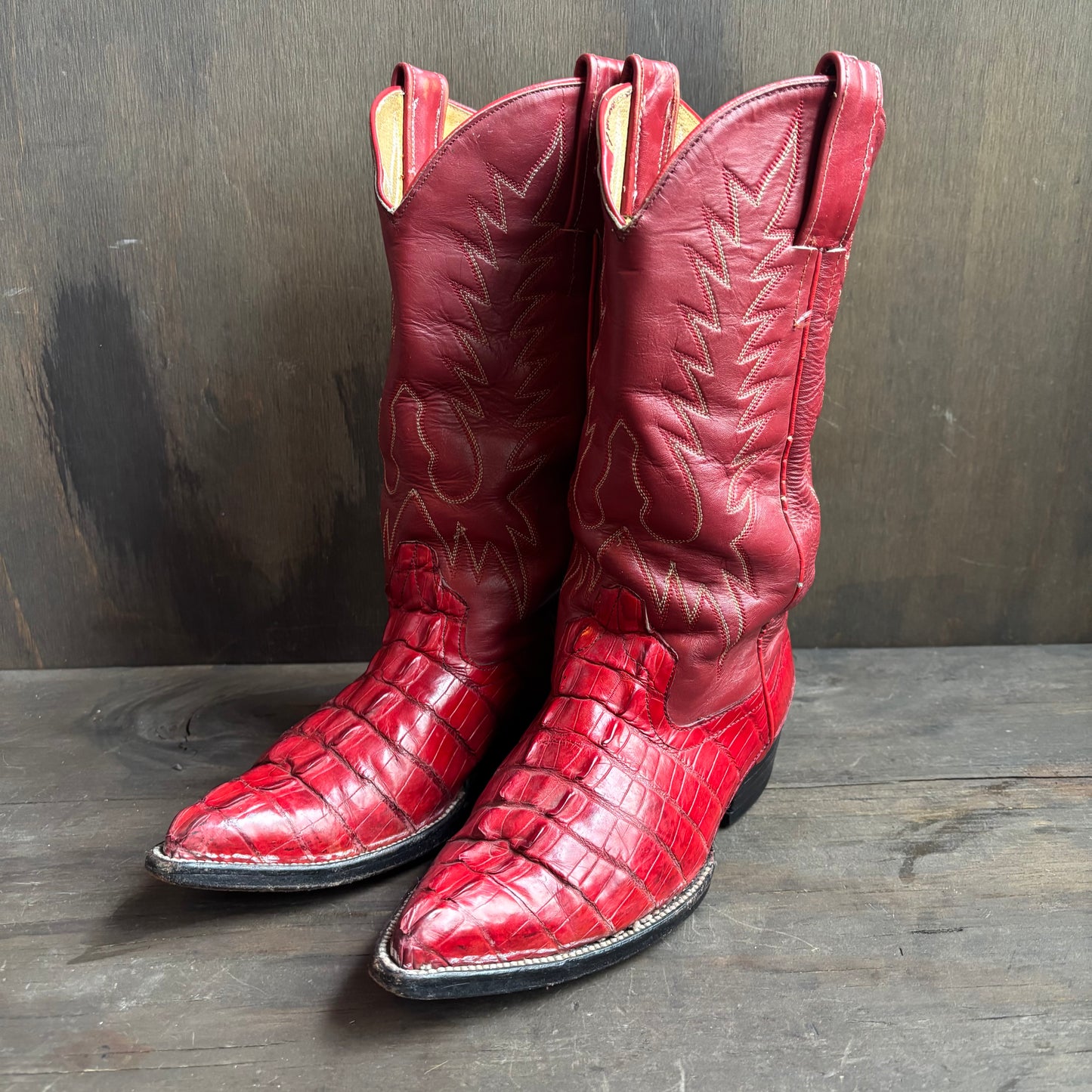 Crocodile and Leather Boots