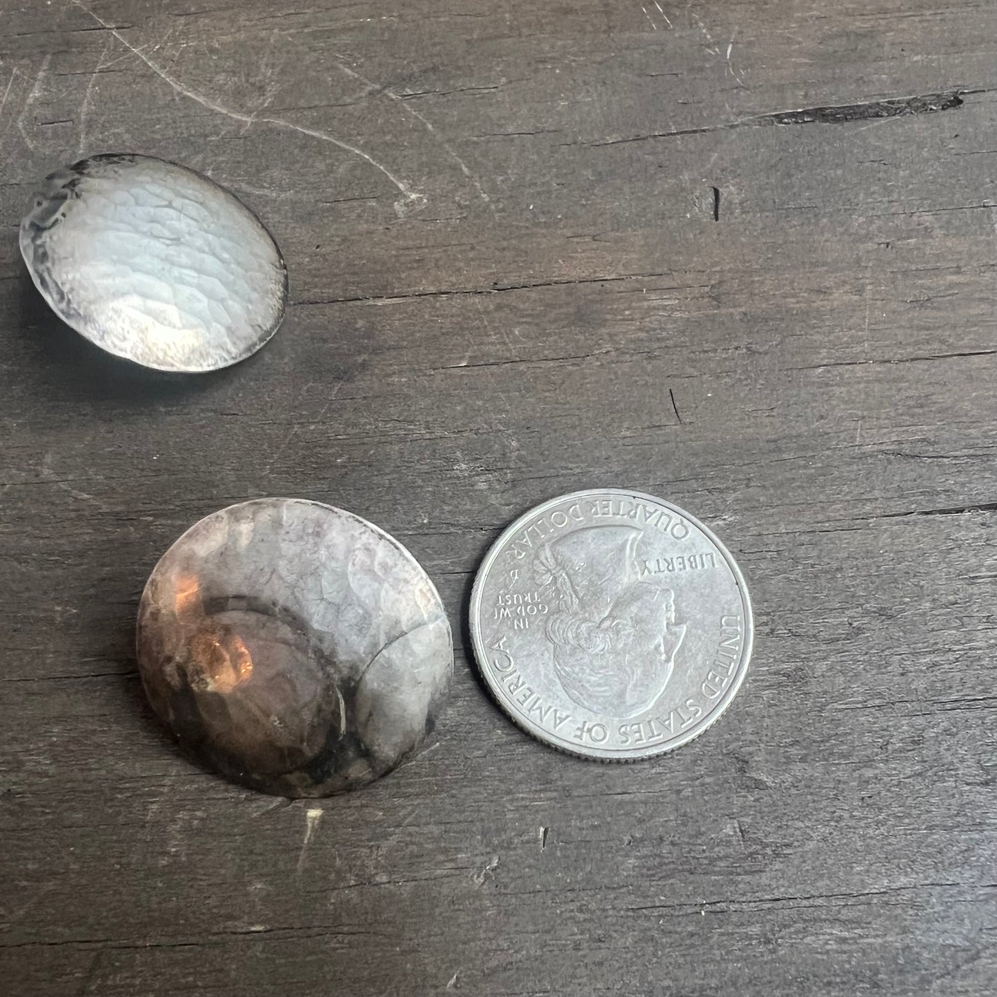 Sterling Silver Hammered Round Earrings