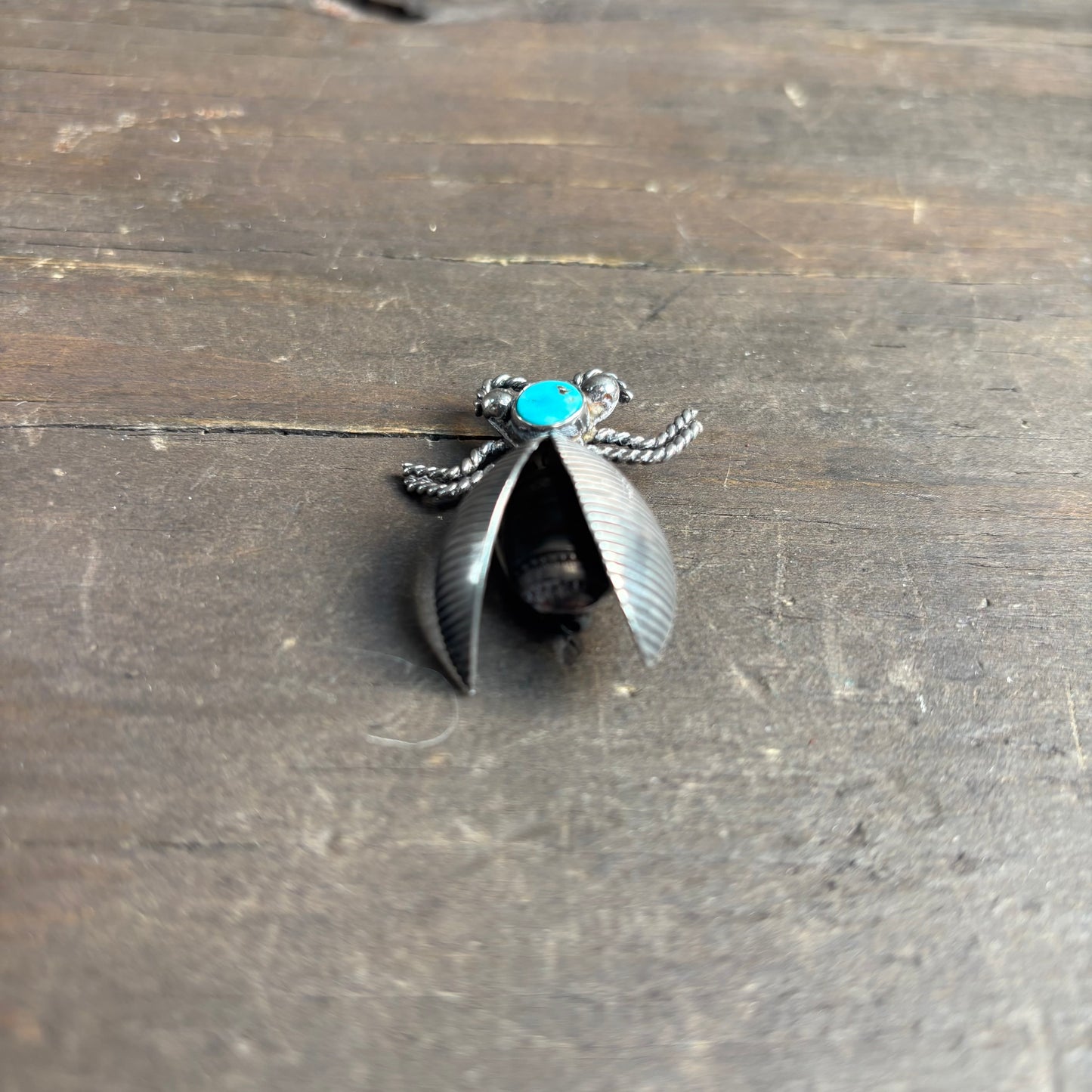 Silver and Turquoise Insect Pin
