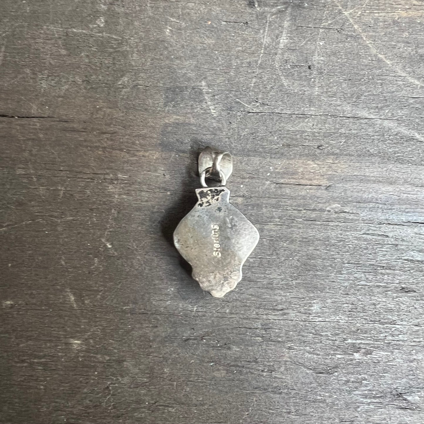 Sterling Silver and Turquoise Diamond Shaped Pendant