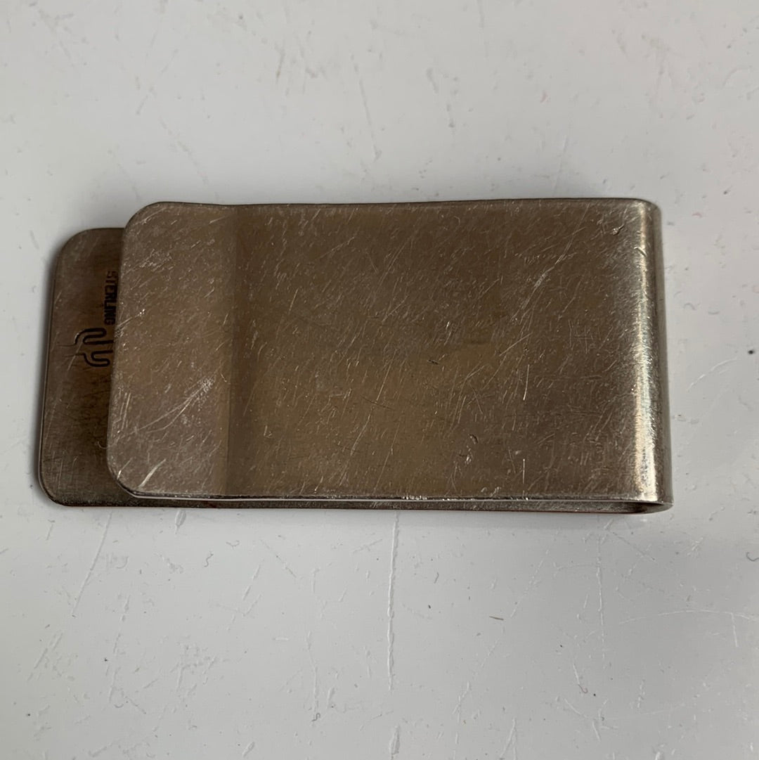 Sterling silver & turquoise chip money clip