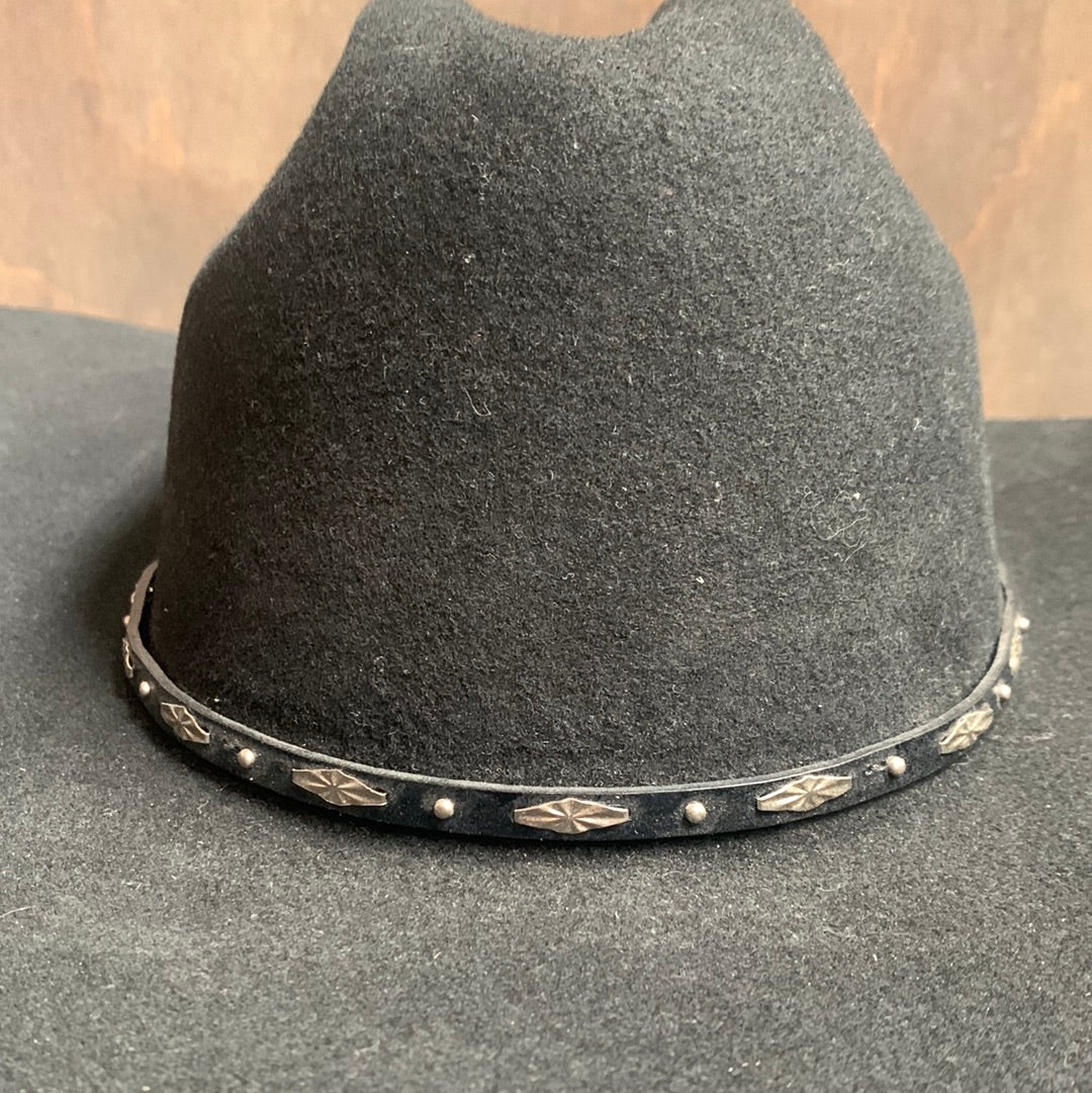 Cody James black felt hat with leather studded band
