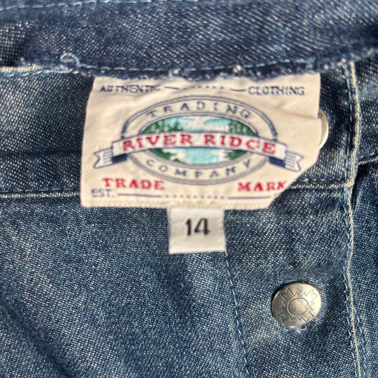 Vintage Denim Button Maxi Skirt