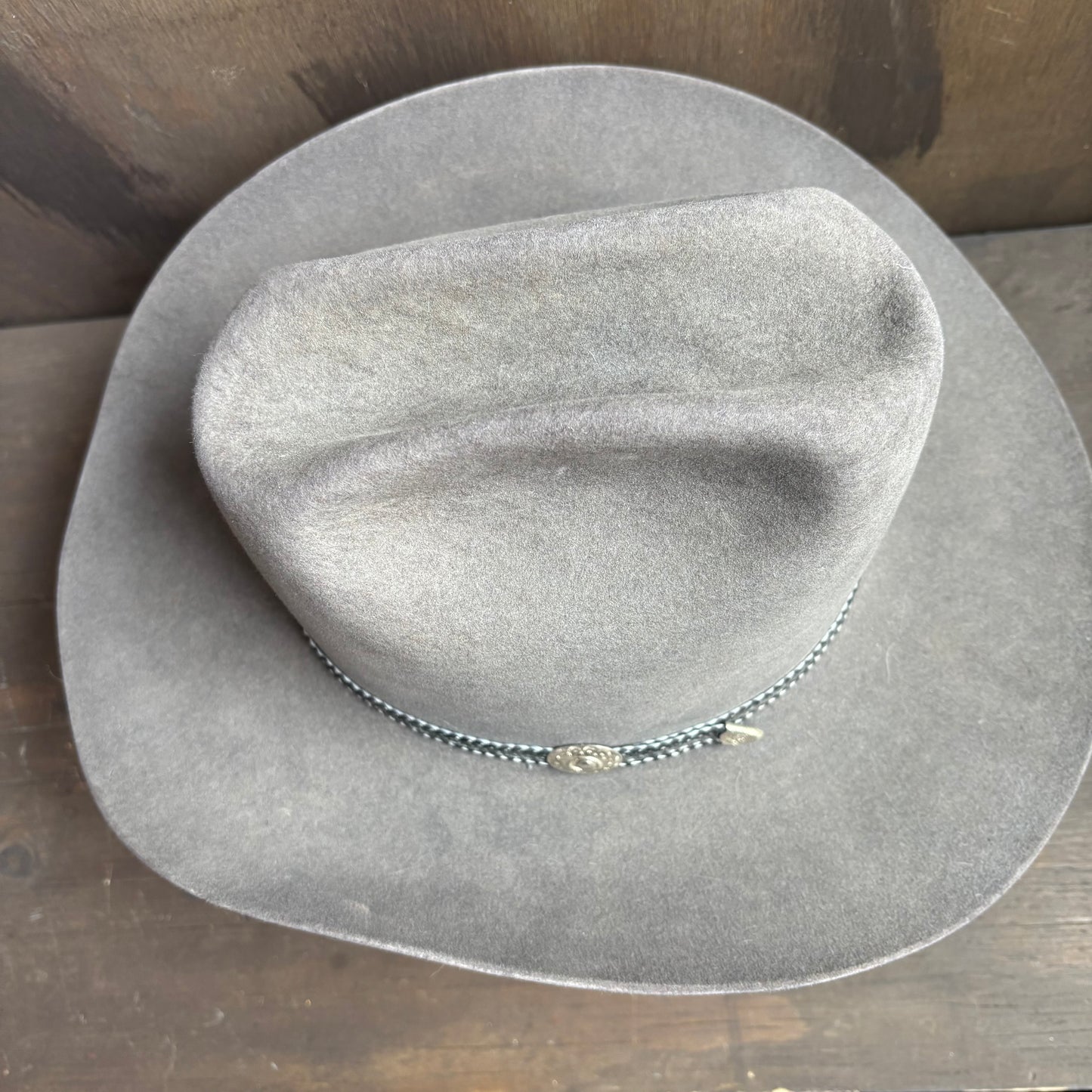 Vintage Grey Resistol Hat with Concho Buckle Band