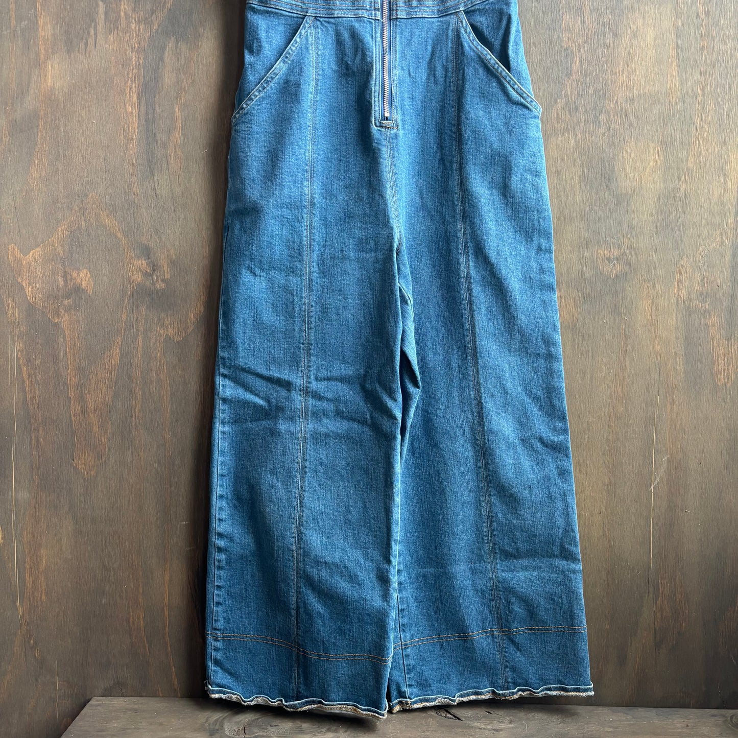 Denim Jumpsuit with Zipper