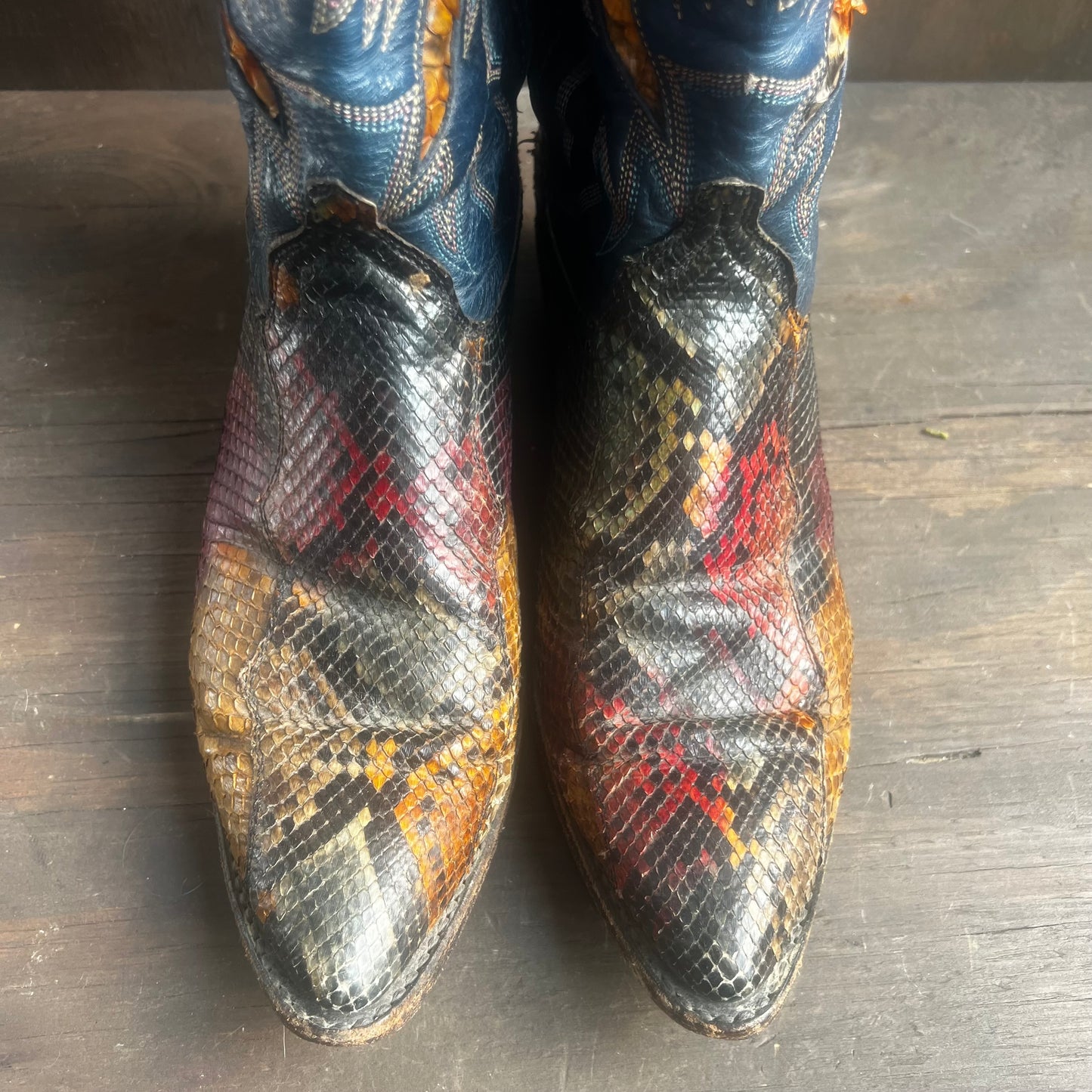 Dan Post Colorful Leather and Reptile Boots