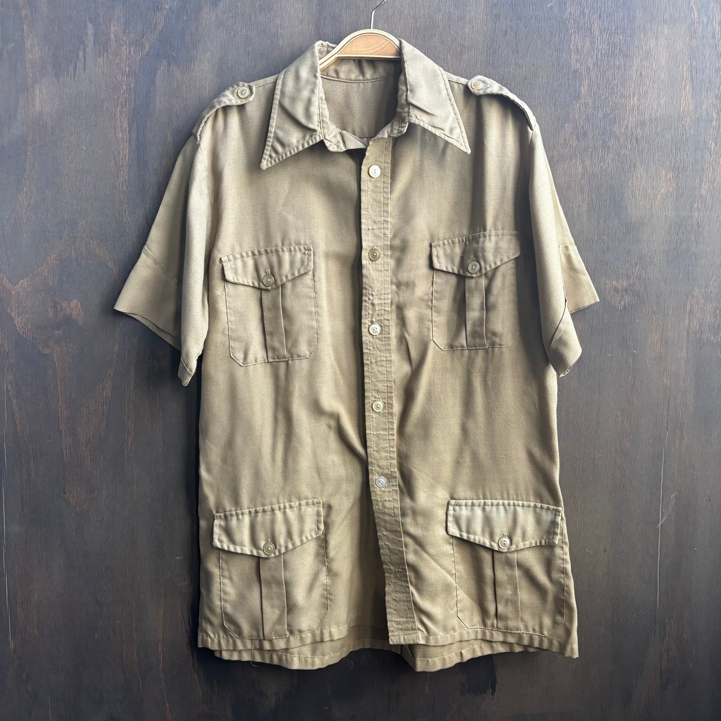 Vintage Short Sleeve Fatigue Button Up