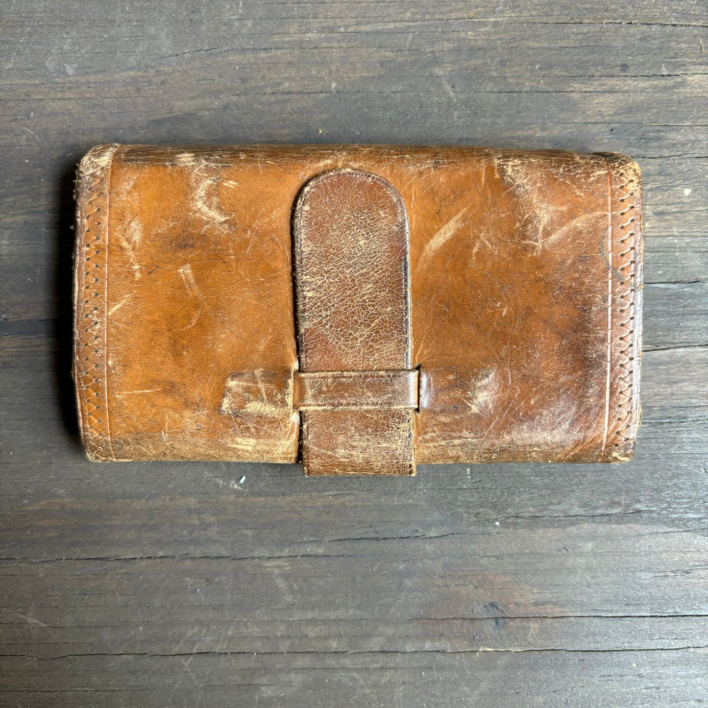 Vintage Leather Tri-Fold Wallet