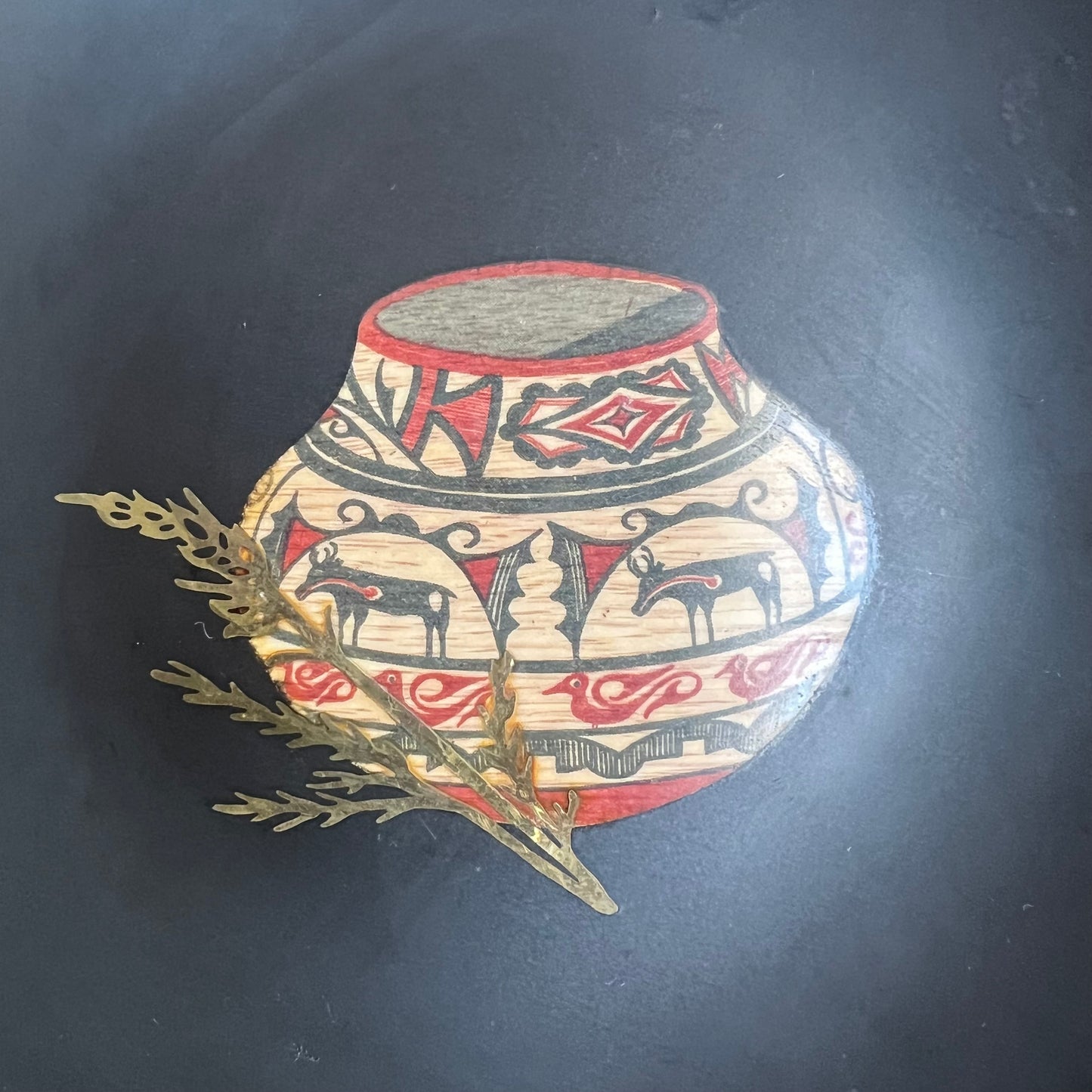 Black Couroc Pottery Plate