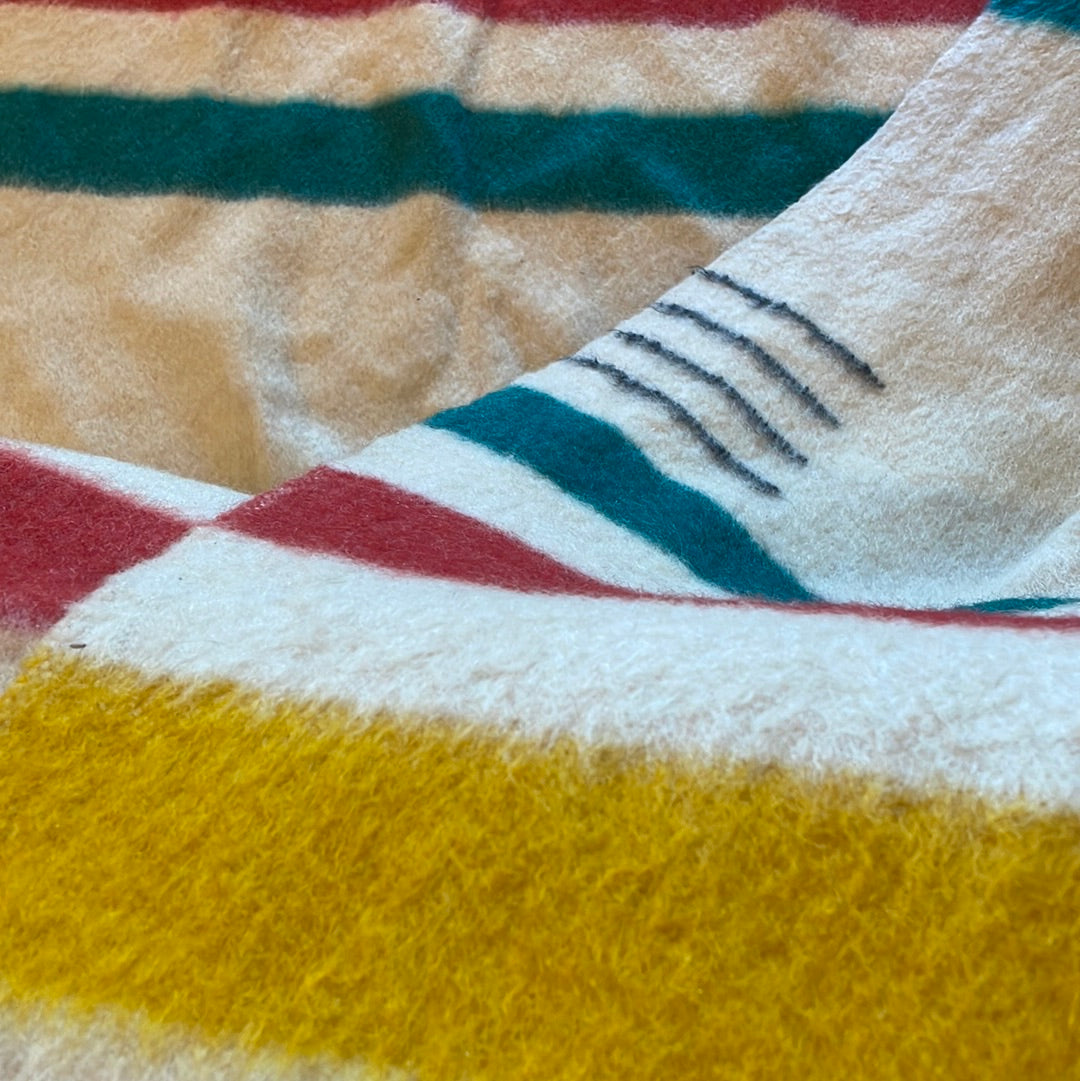Vintage Hudson Bay 4 Point Wool Blanket XL
