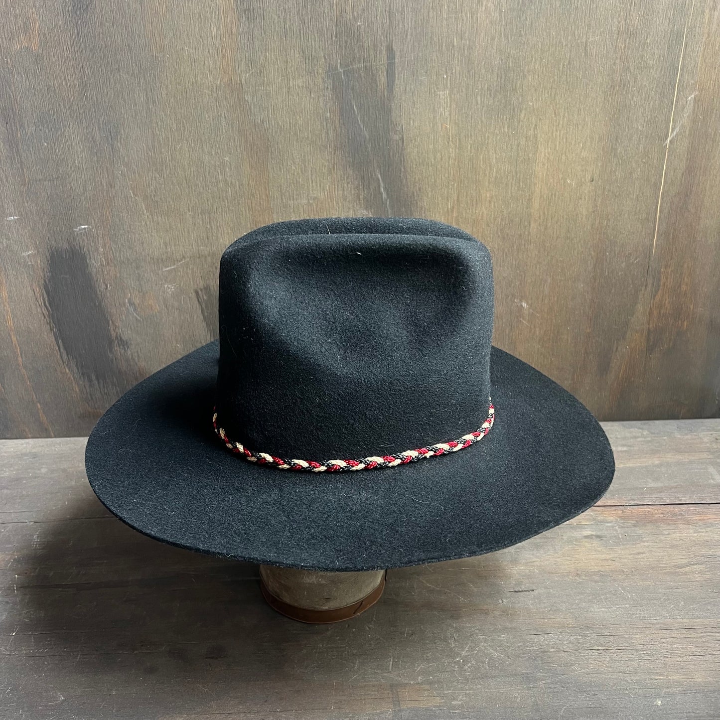 Silver Spur Black Hat with Red and Yellow Hat Band