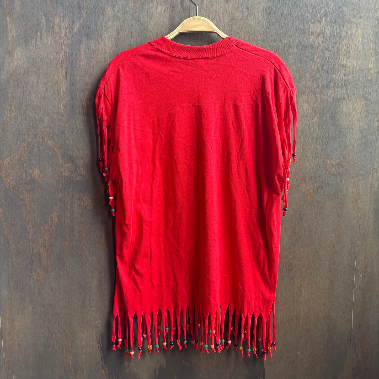 Red Tulsa, OK Tee with Beads