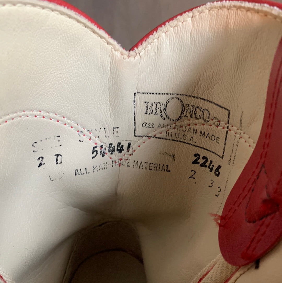 Vintage Bronco kids red cowboy boots