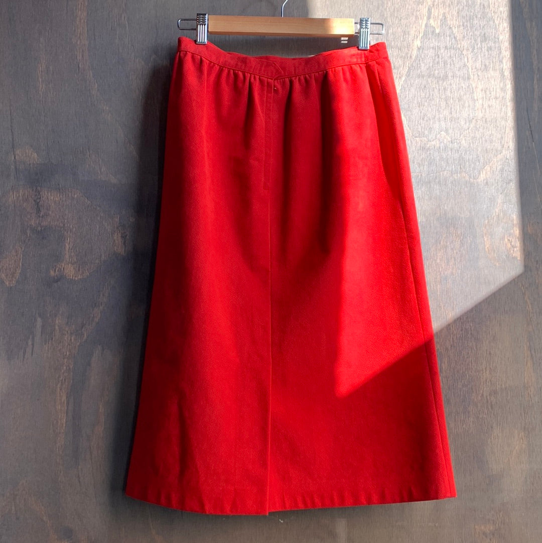 Red Suede Skirt