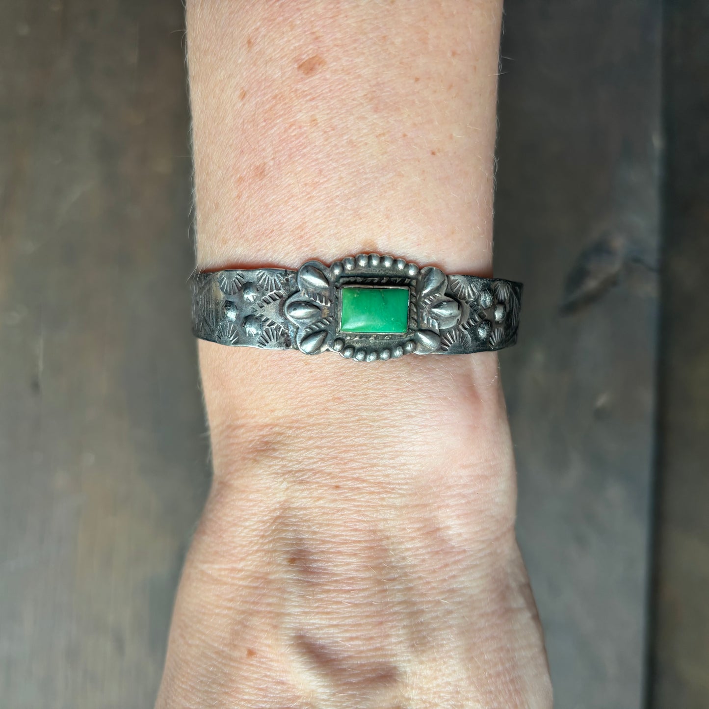 Vintage Sterling Silver and Turquoise Cuff