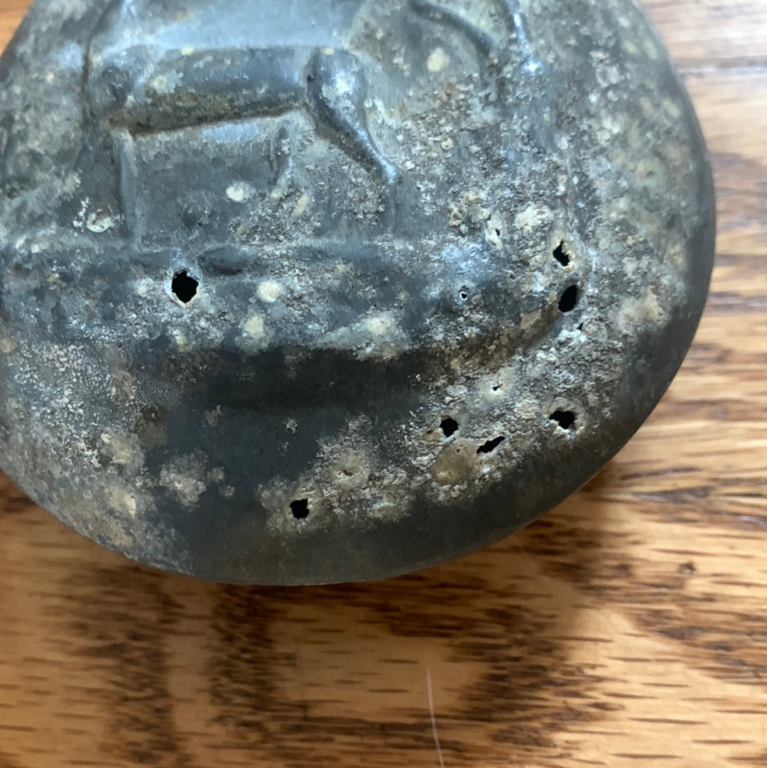 Antique powder flask with deer