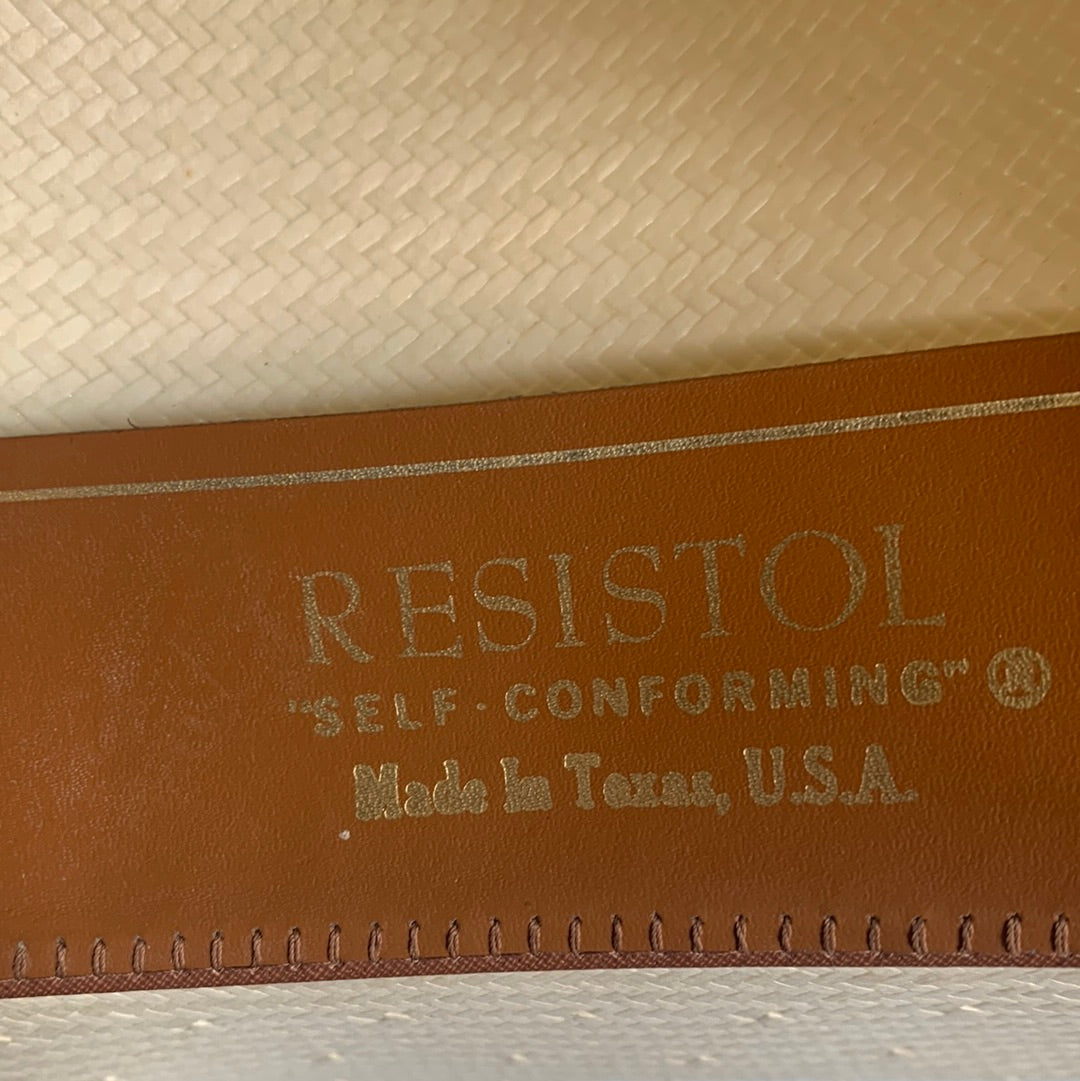 Resistol light straw kat with brown leather beaded band