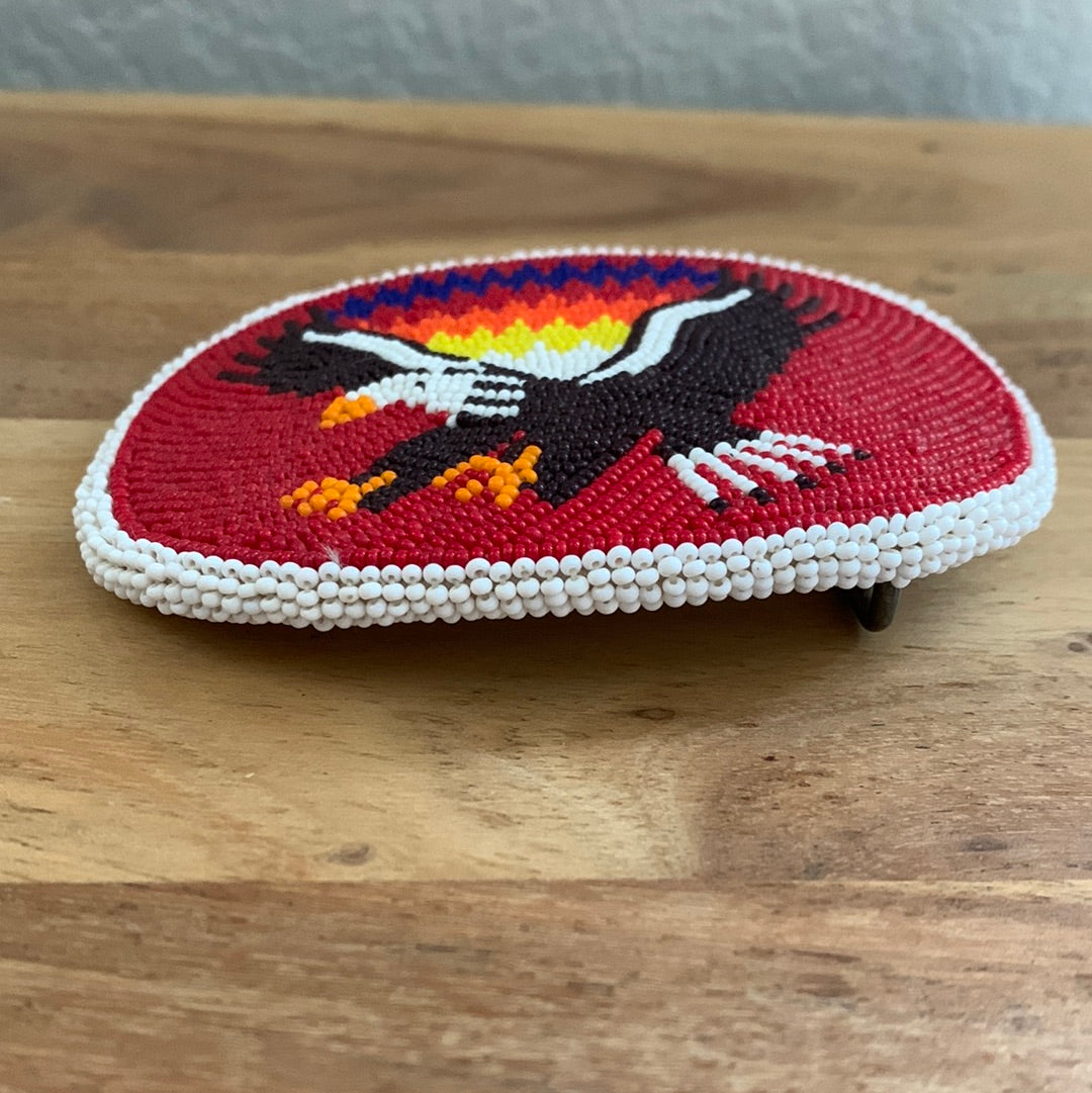 Seed Bead Bald Eagle belt buckle