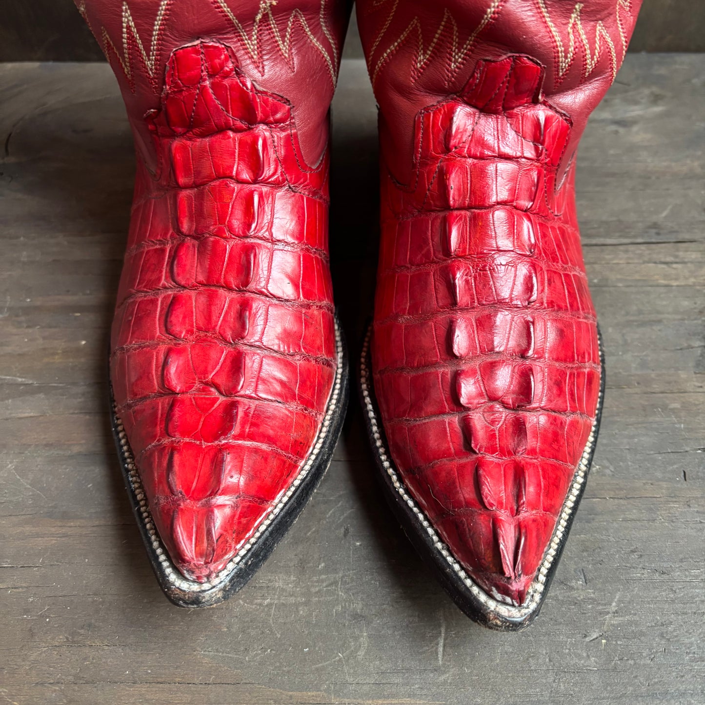 Crocodile and Leather Boots