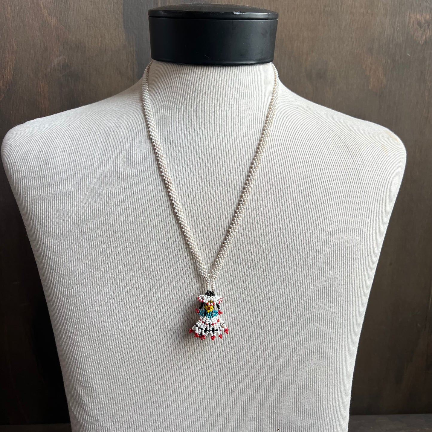 Vintage Seed Bead Kachina Doll Necklace