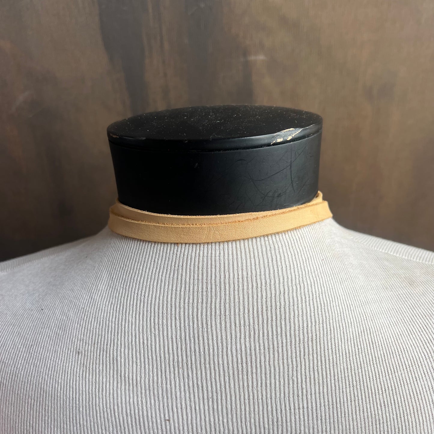 Leather Sage Tan Tassel Tie