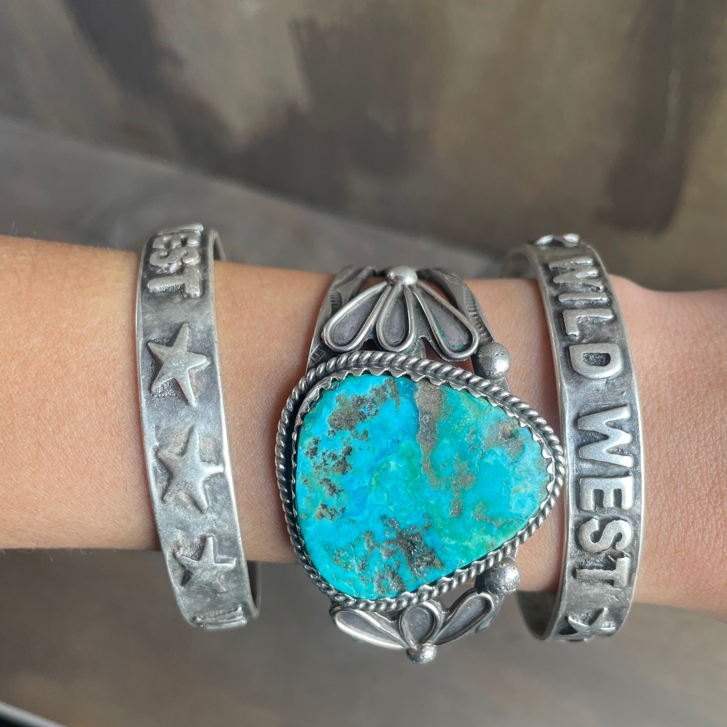 “Wild West” Wordy Silver Bangle
