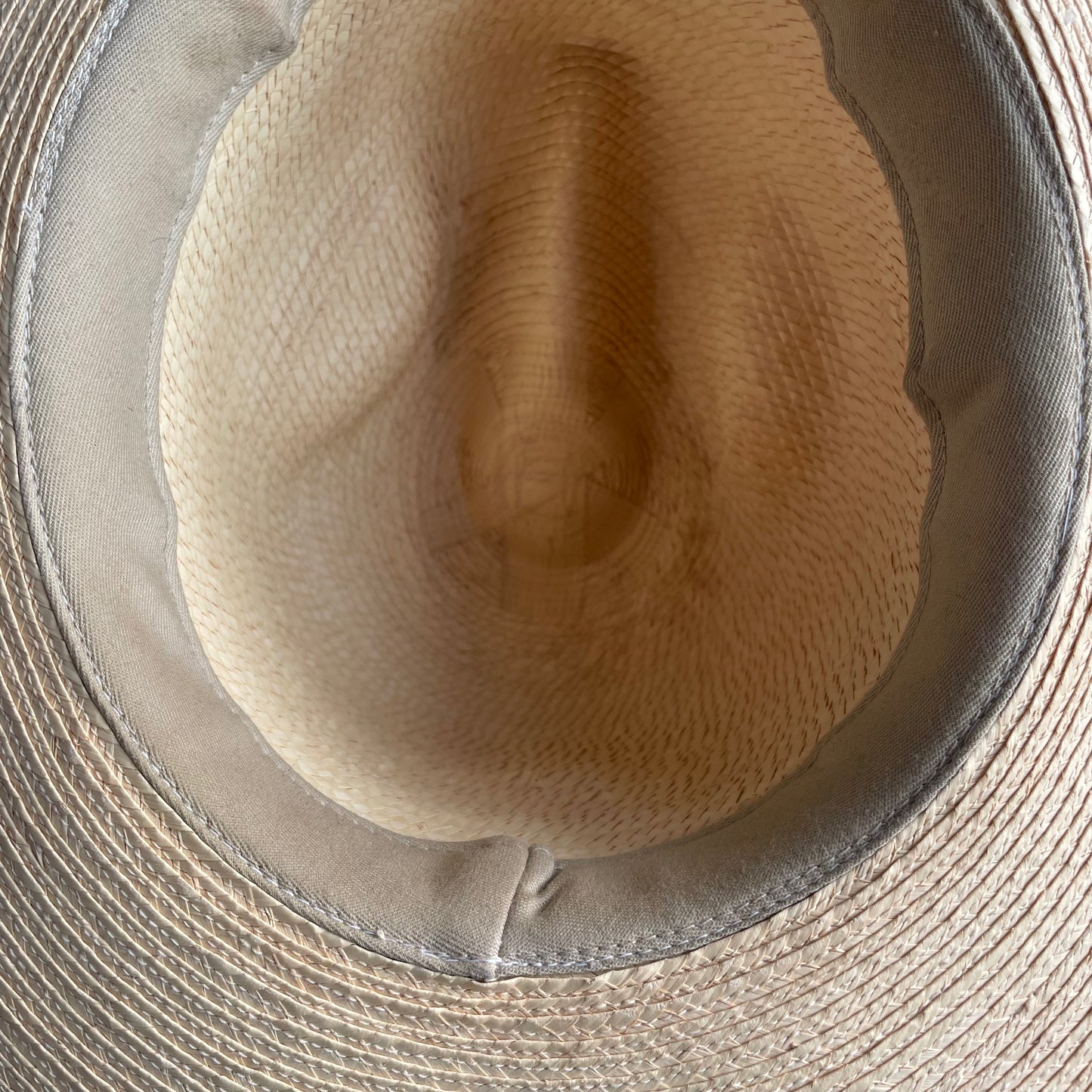 Vintage Straw Hat with Braided Leather Band