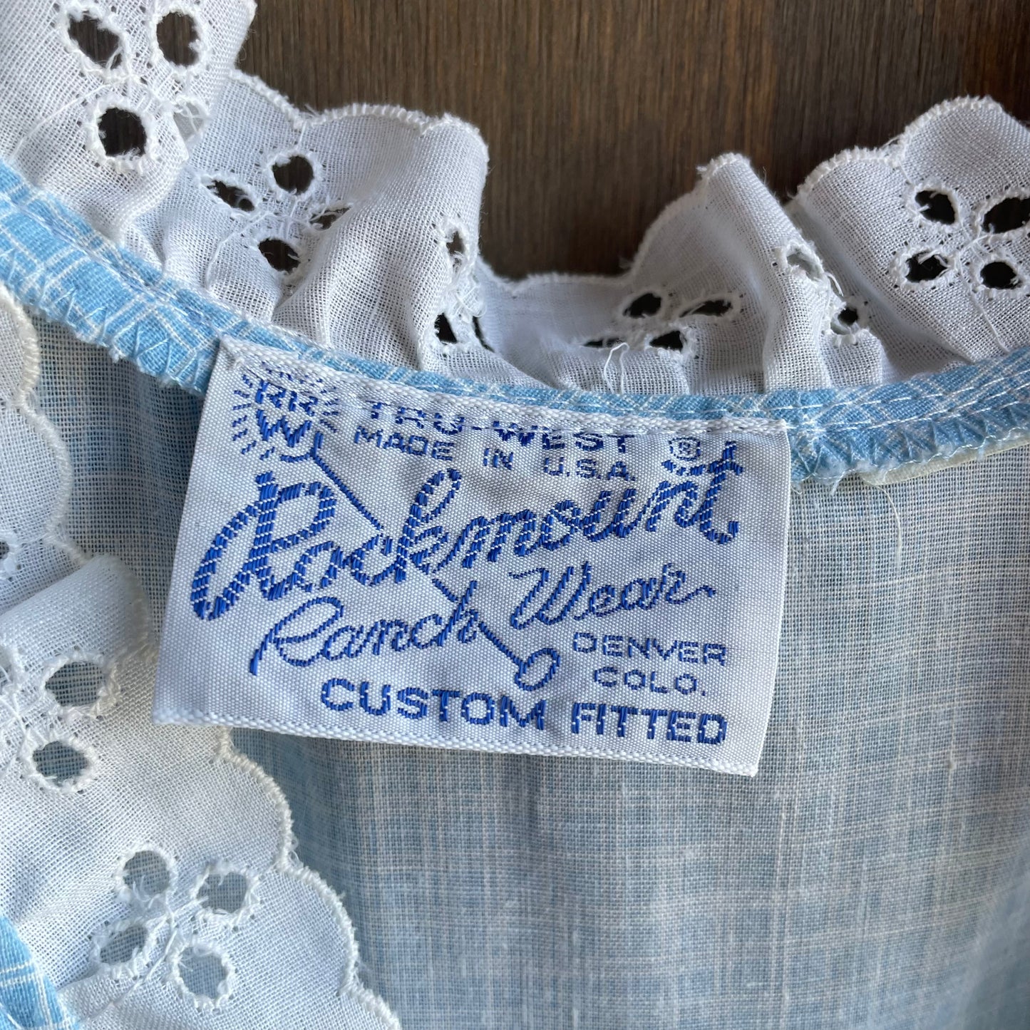 Vintage Rockmount Blue Check Square Dancing Dress
