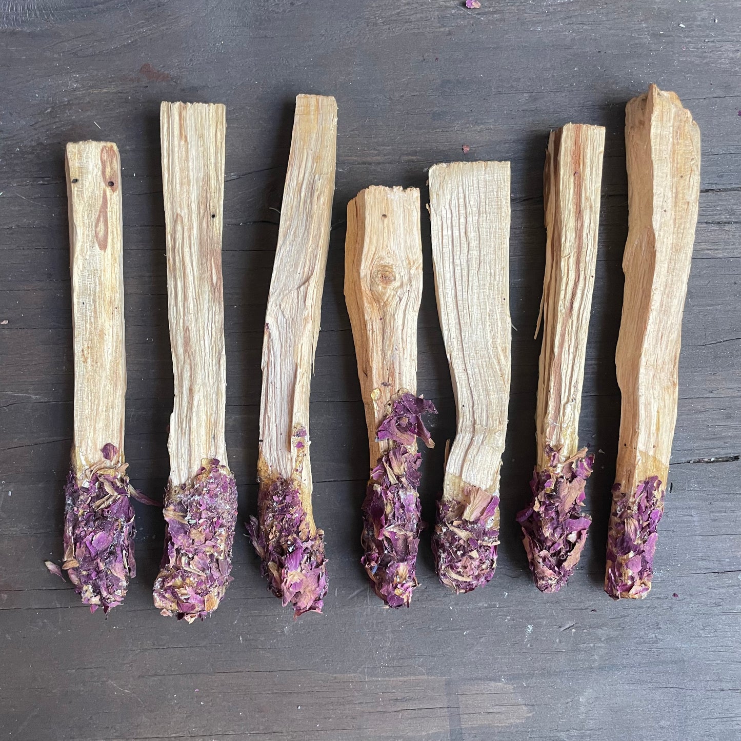 Copal Resin Dipped Palo Santo Smudge Stick with Rose