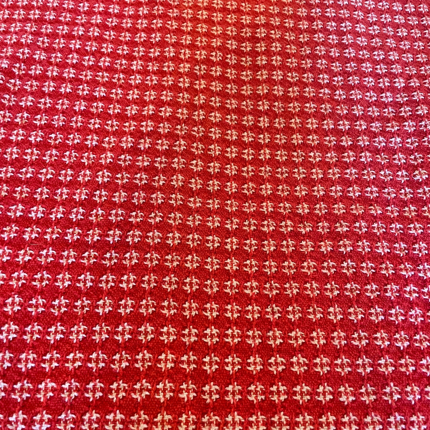 Vintage Red and White Throw Blanket