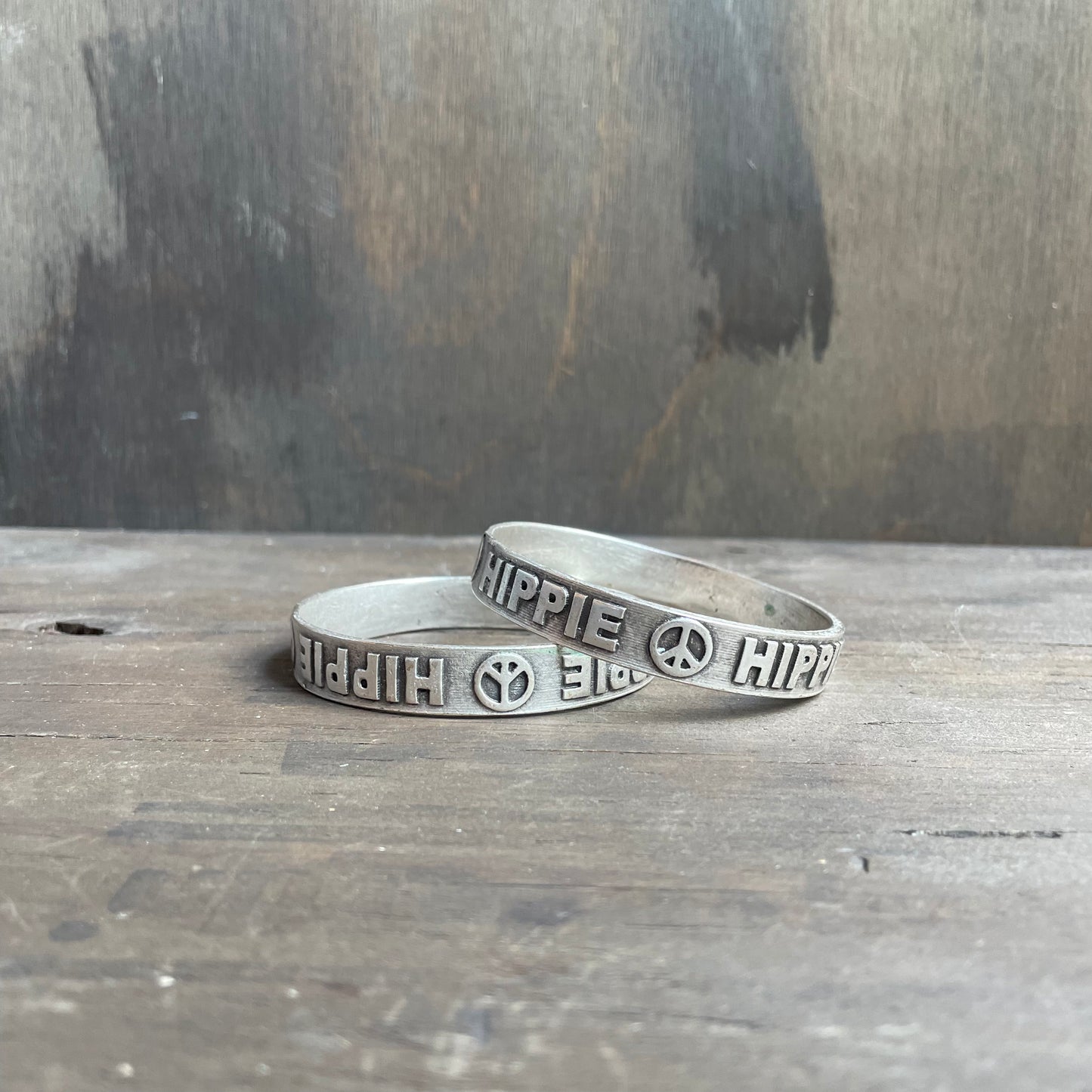 “Hippie" Wordy Silver Bangle