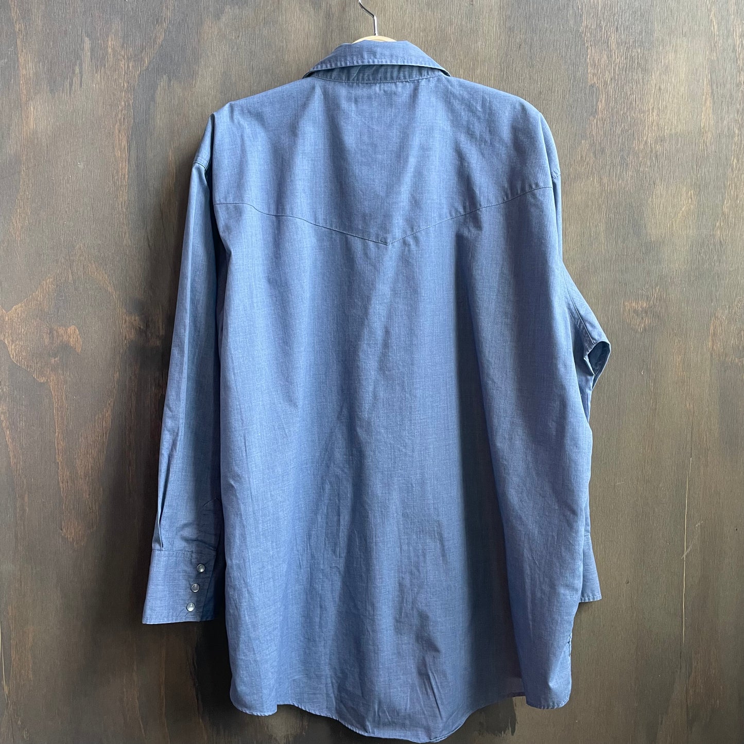 Vintage Blue American Flag Pearl Snap Shirt