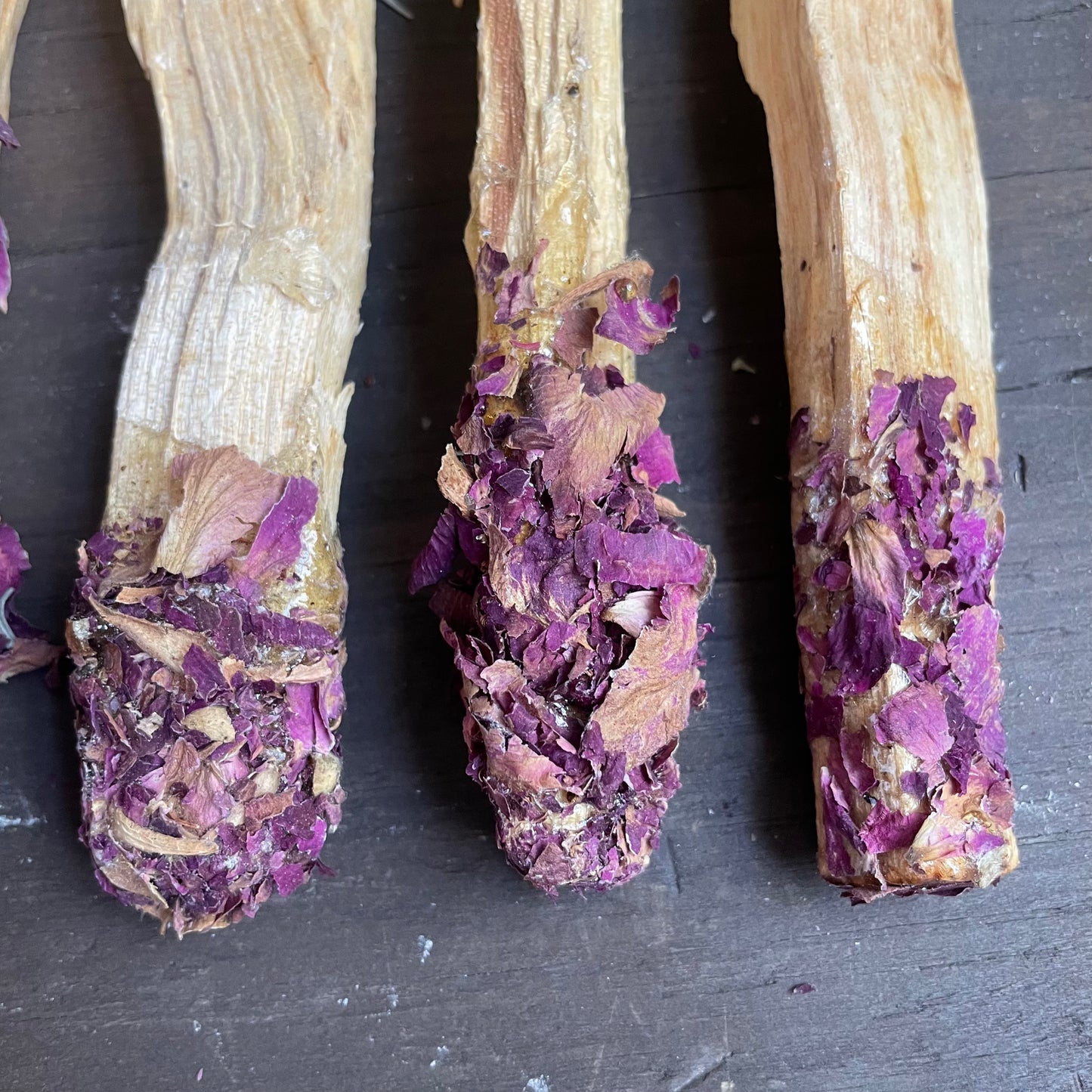 Copal Resin Dipped Palo Santo Smudge Stick with Rose