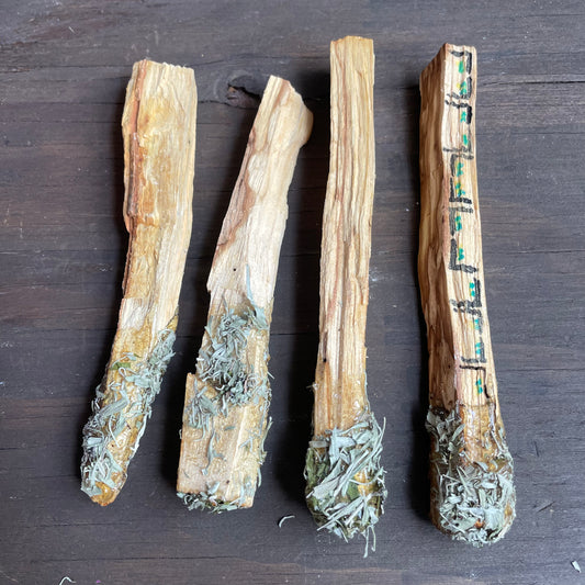 Copal Resin Dipped Palo Santo Smudge Stick with Sage