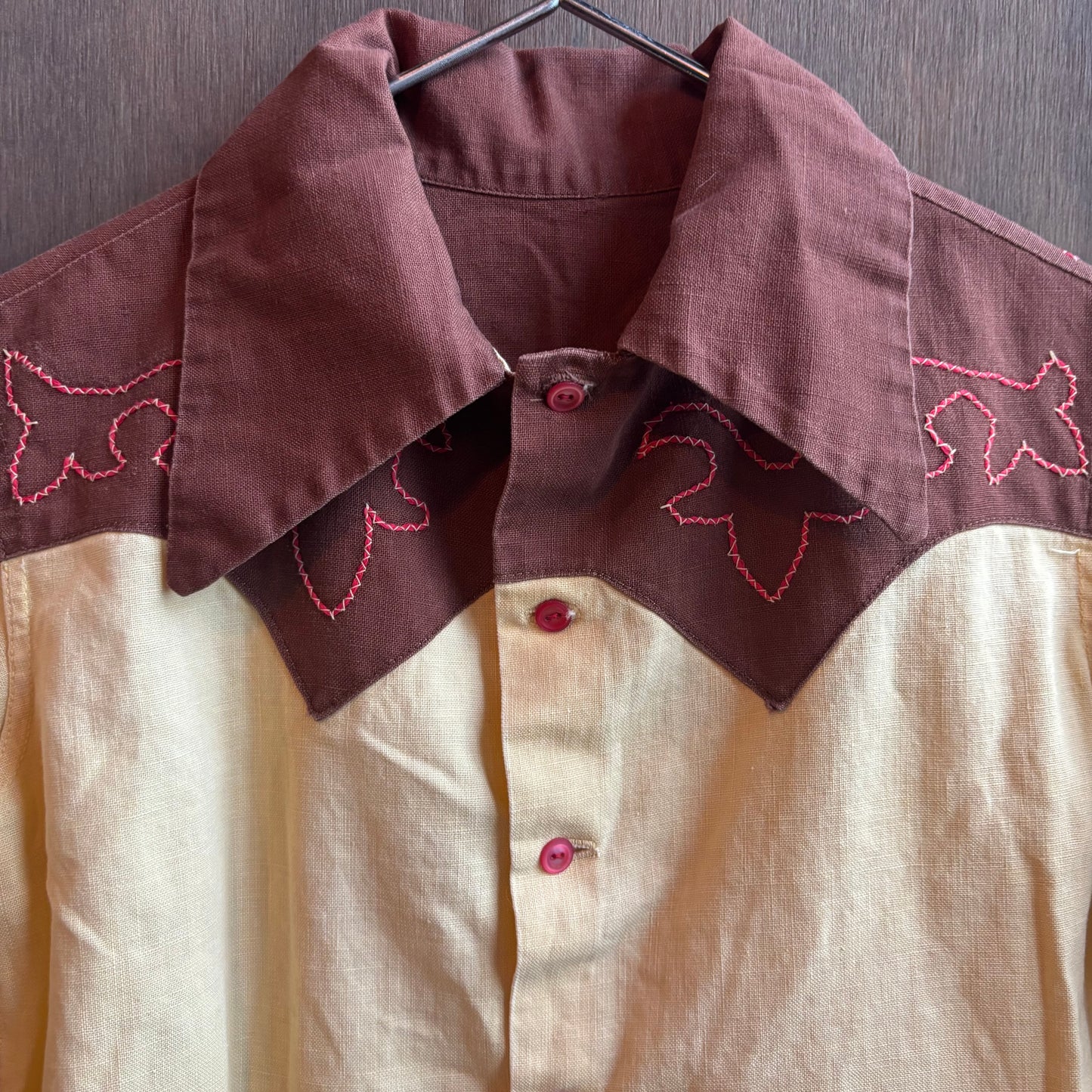 Vintage Light Yellow and Brown Kids Shirt