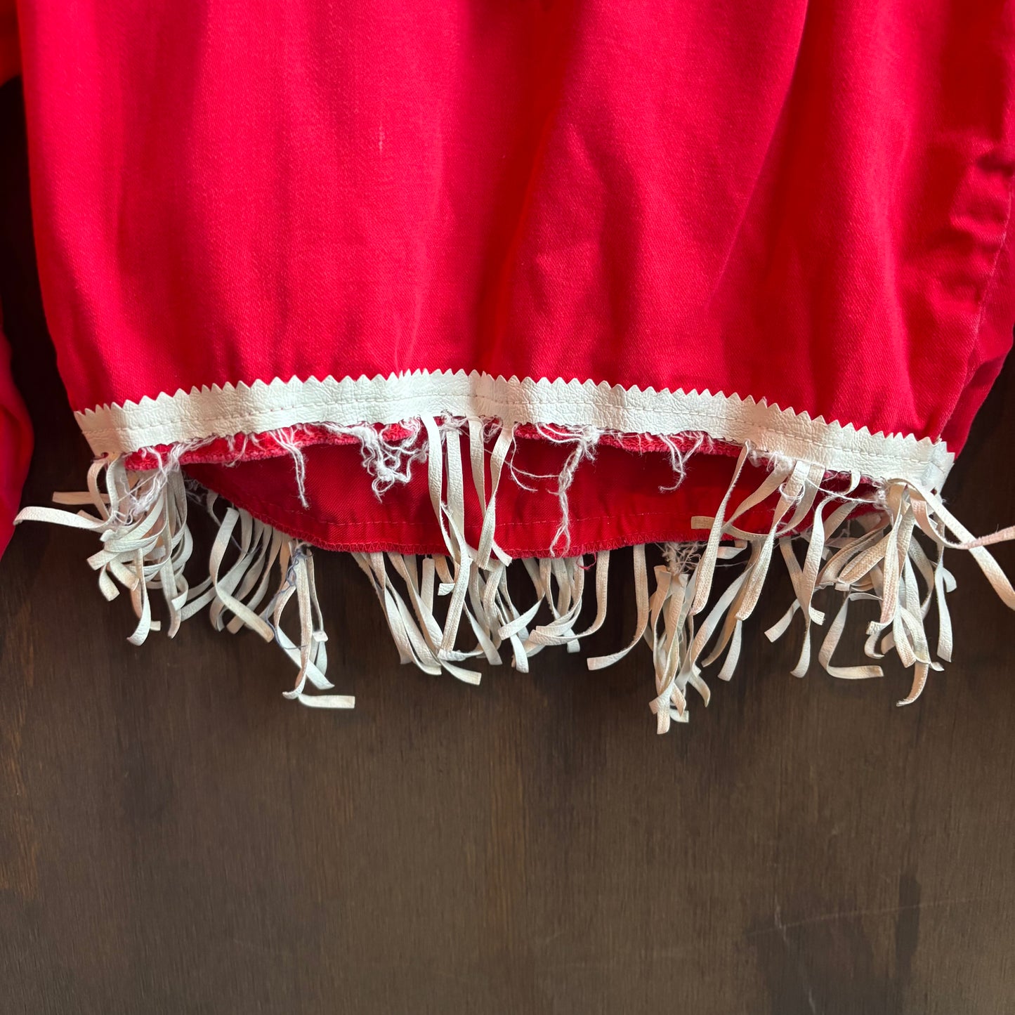Vintage Red Fringe Kids Pearl Snap Shirt