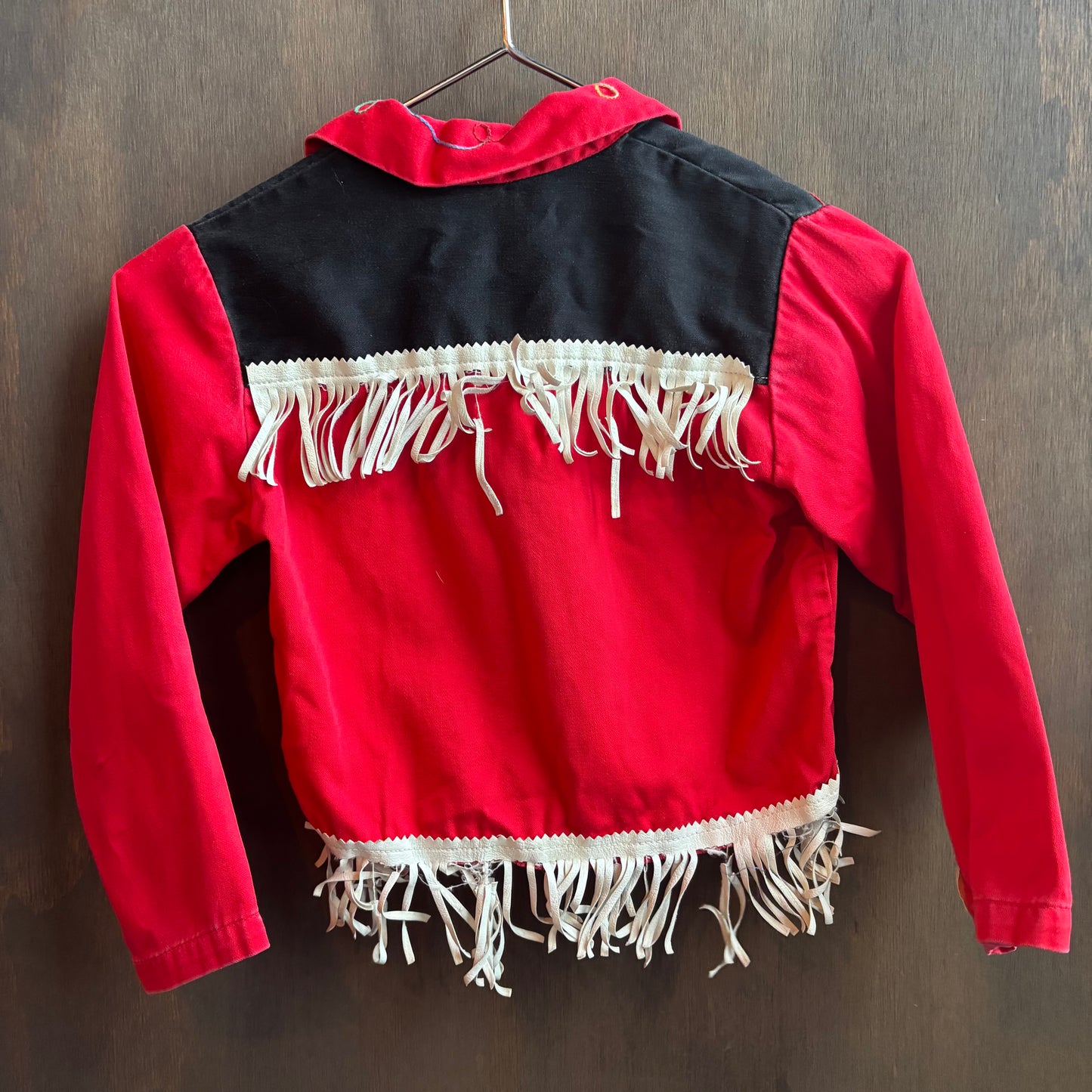 Vintage Red Fringe Kids Pearl Snap Shirt