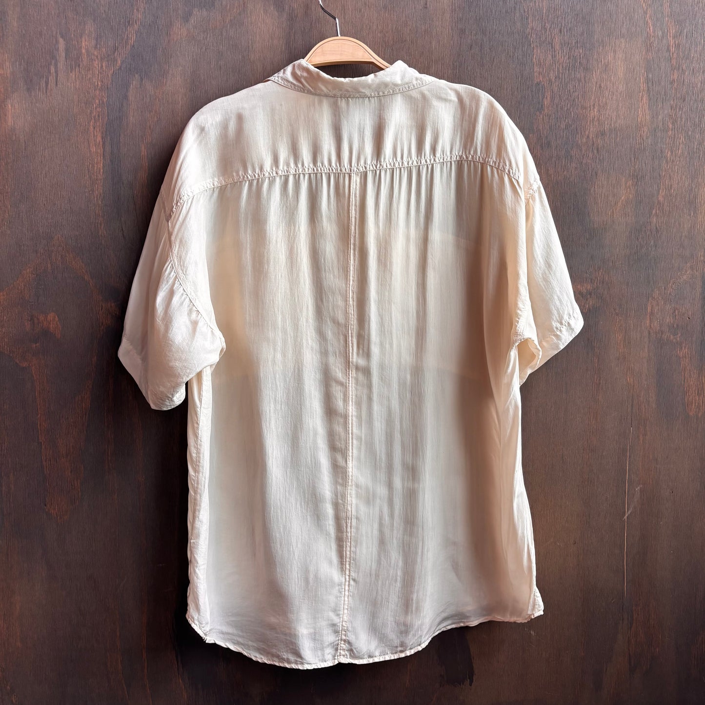 Vintage Cream Silk Button Up