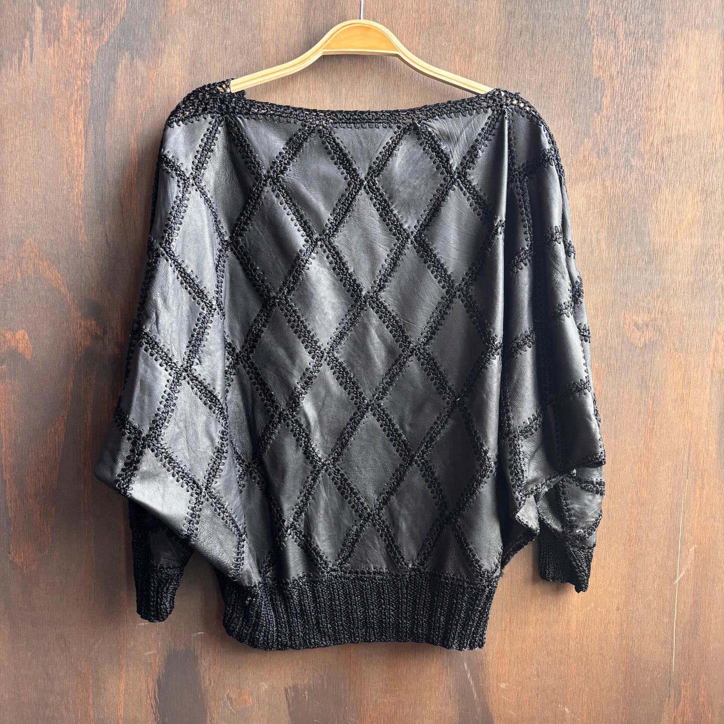 Vintage Patchwork Leather Top