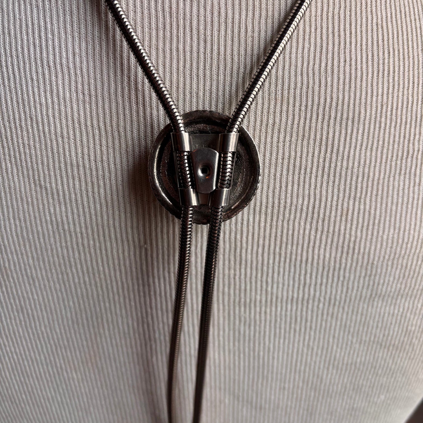 Steampunk Bolo on Metal Tie