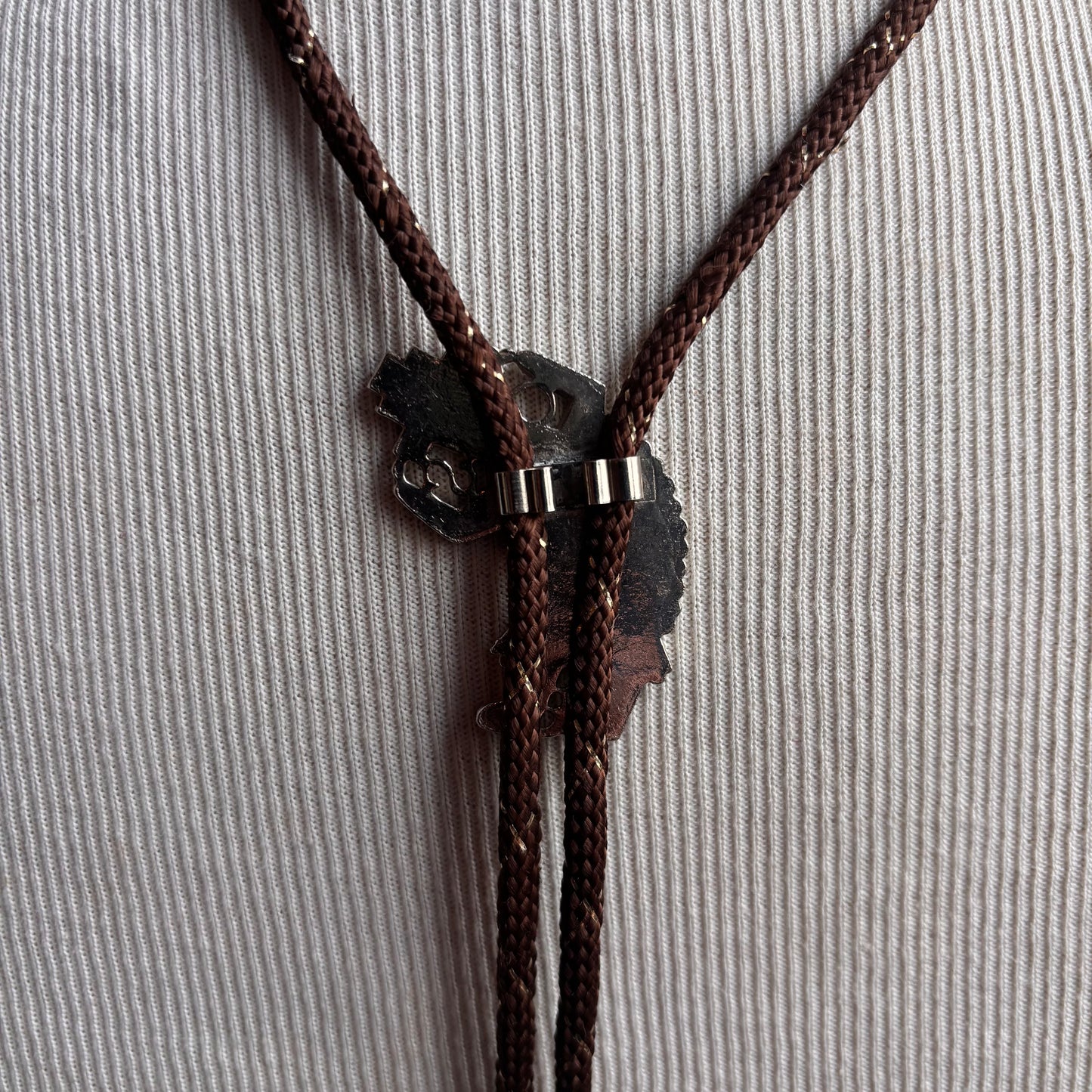 Rainbow Kachina Dancer Bolo on Brown Tie