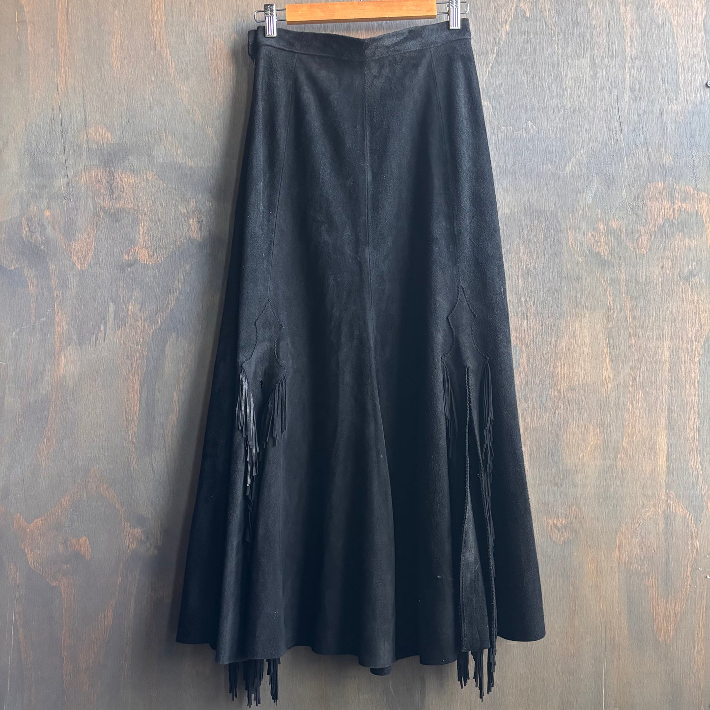 Black Leather Midi Skirt