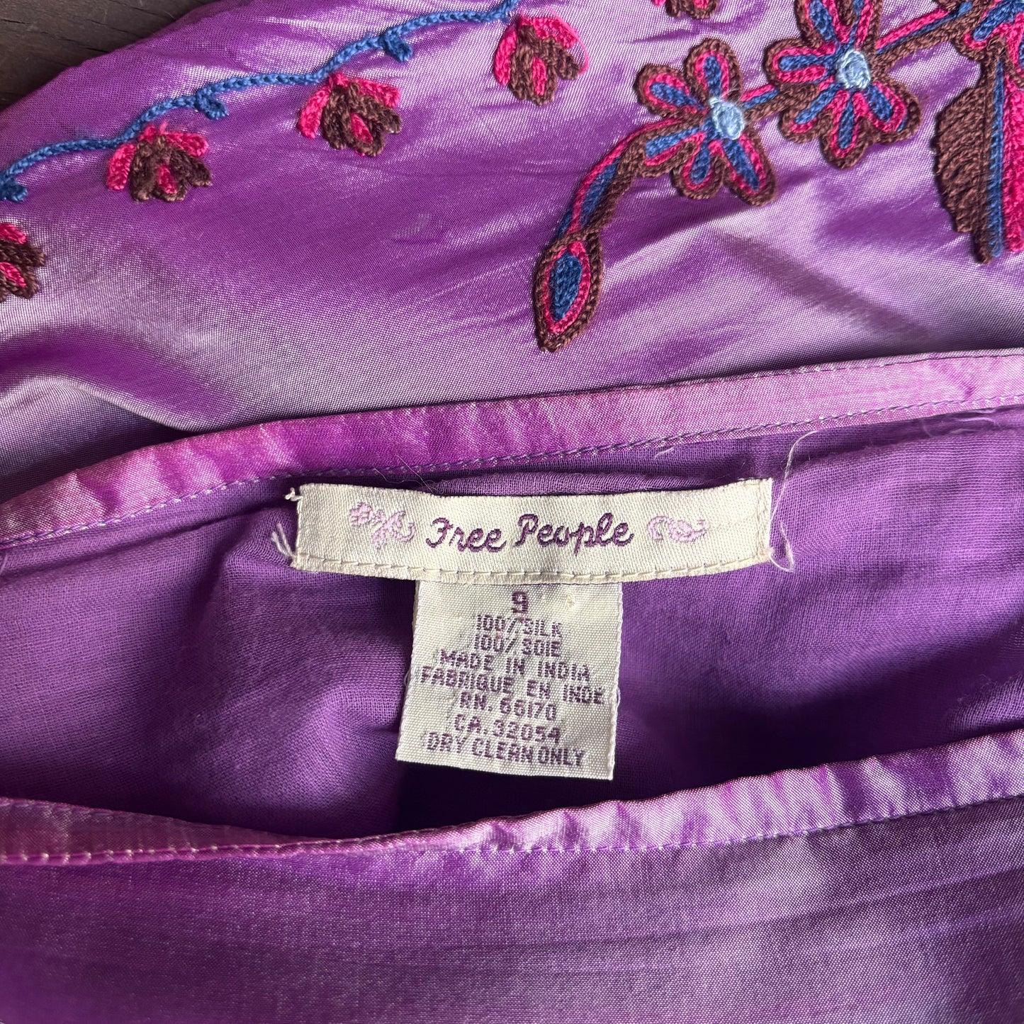 Vintage Free People Purple Silk Skirt