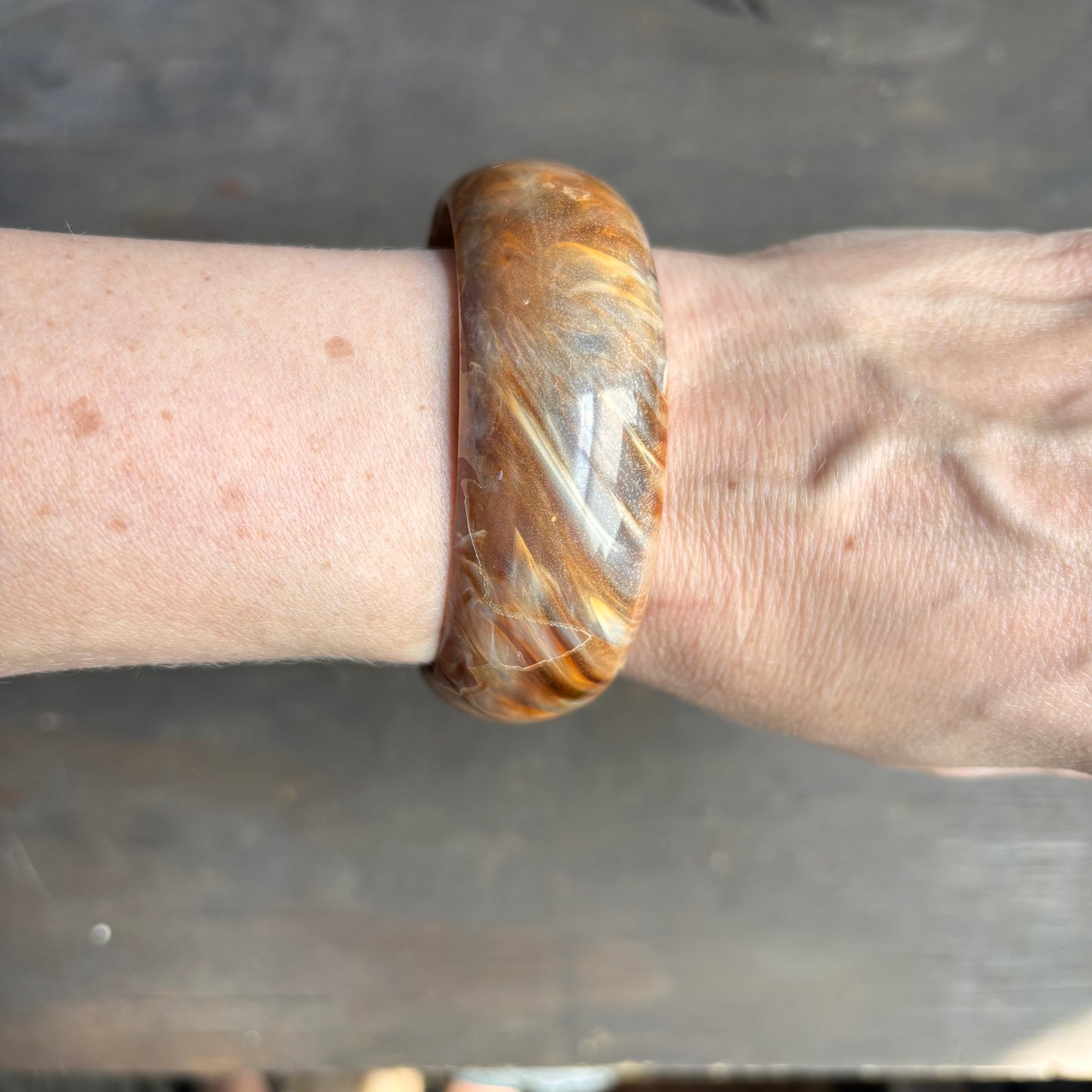 Faux Marble Bangle Bracelet